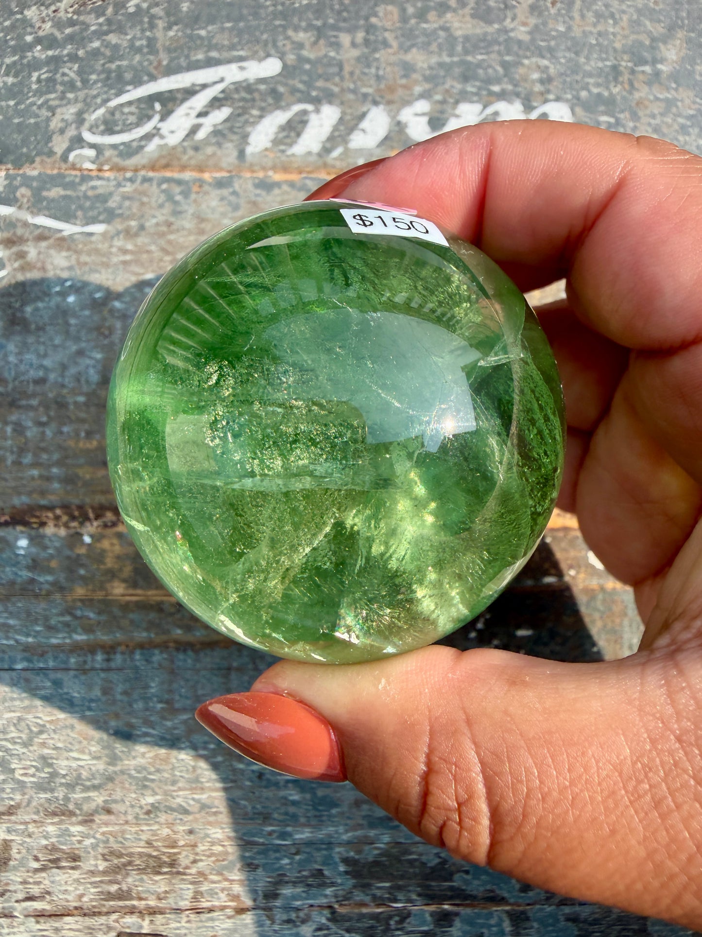 Gorgeous Lime Green Fluorite Sphere | Opt 62