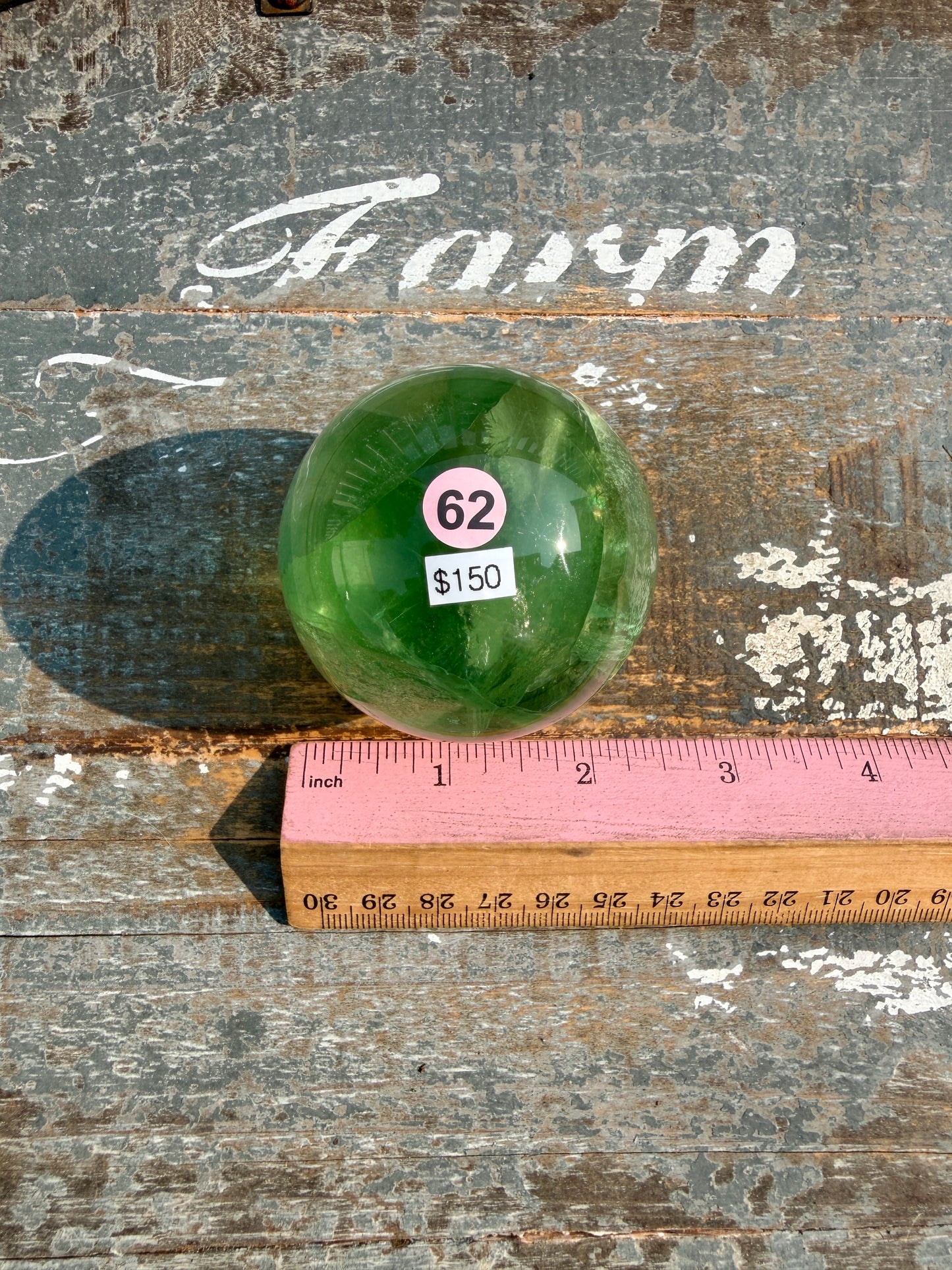 Gorgeous Lime Green Fluorite Sphere | Opt 62