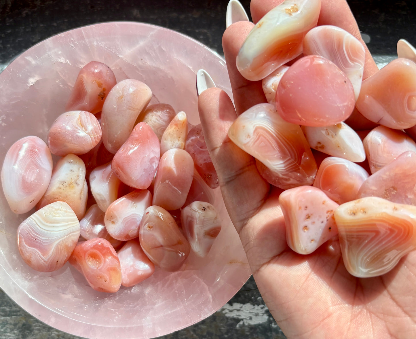 One (1) Gorgeous Botswana Apricot Agate Tumble from Africa