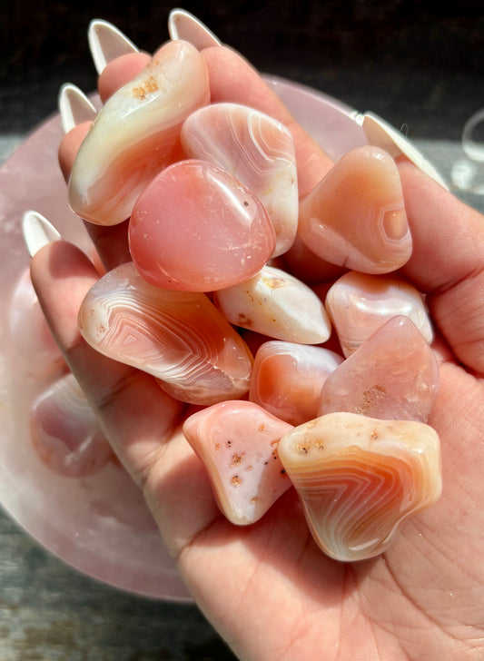 One (1) Gorgeous Botswana Apricot Agate Tumble from Africa