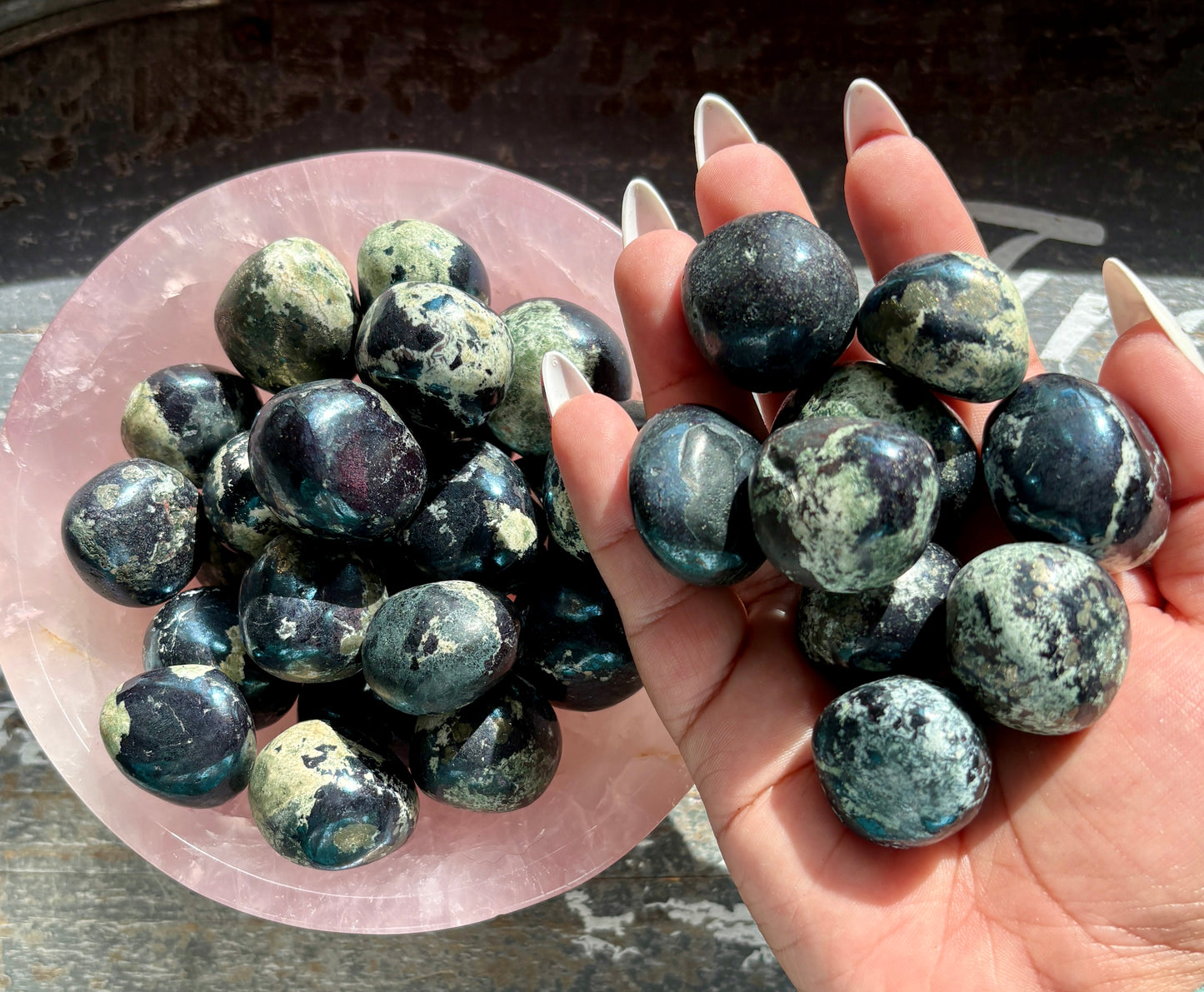 One (1) Gorgeous Metallic Blue Covellite Tumble from Peru