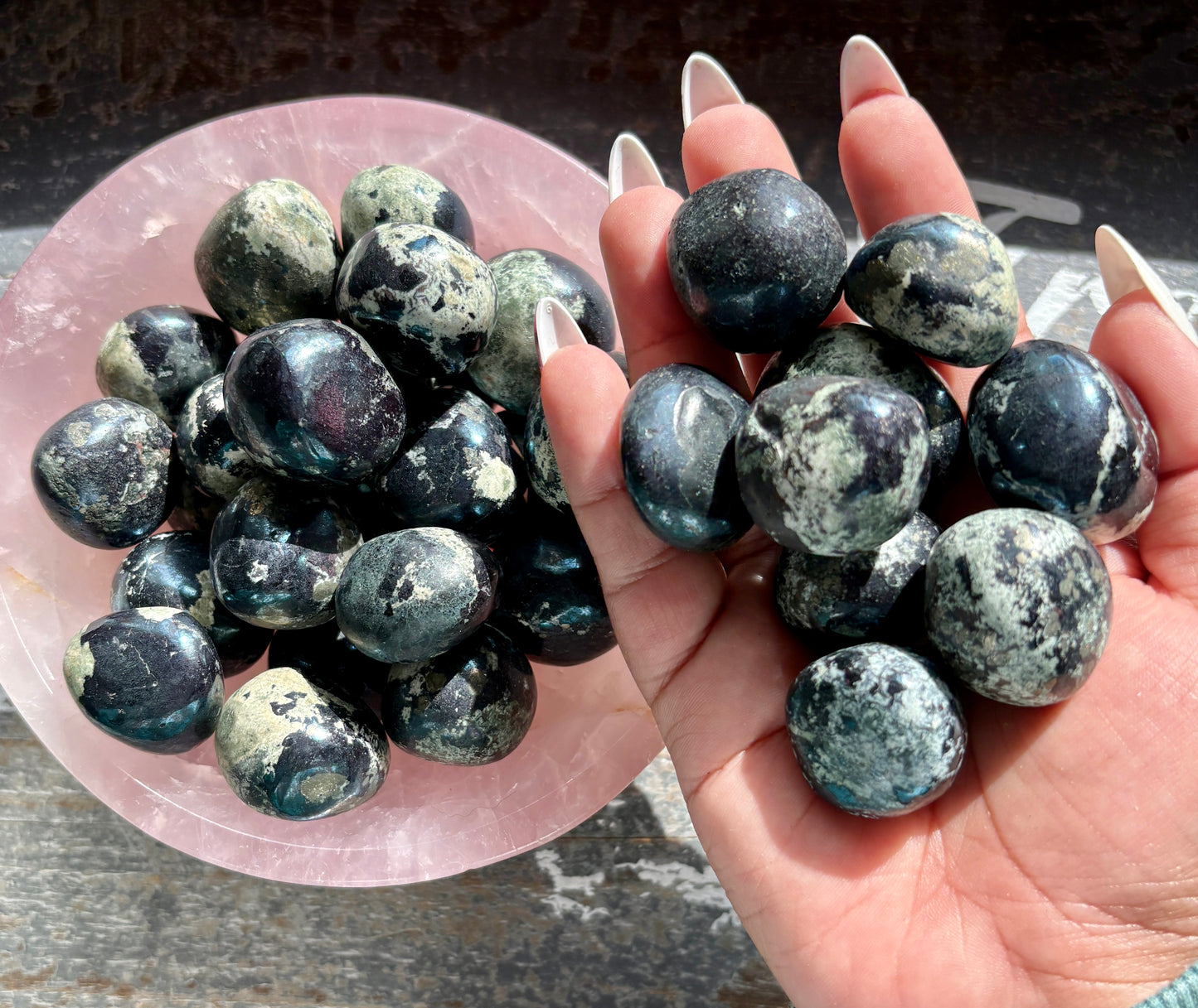 One (1) Gorgeous Metallic Blue Covellite Tumble from Peru