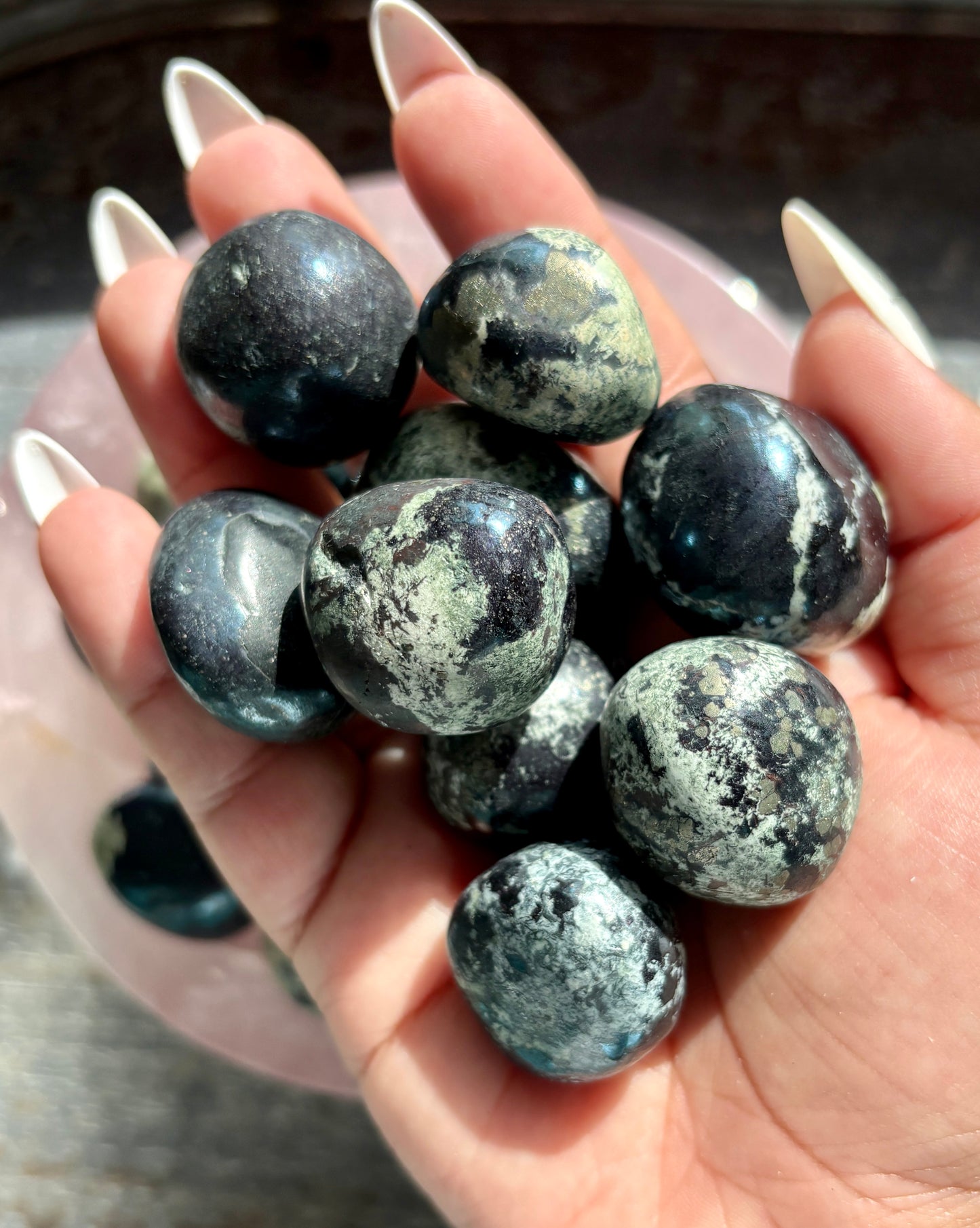 One (1) Gorgeous Metallic Blue Covellite Tumble from Peru