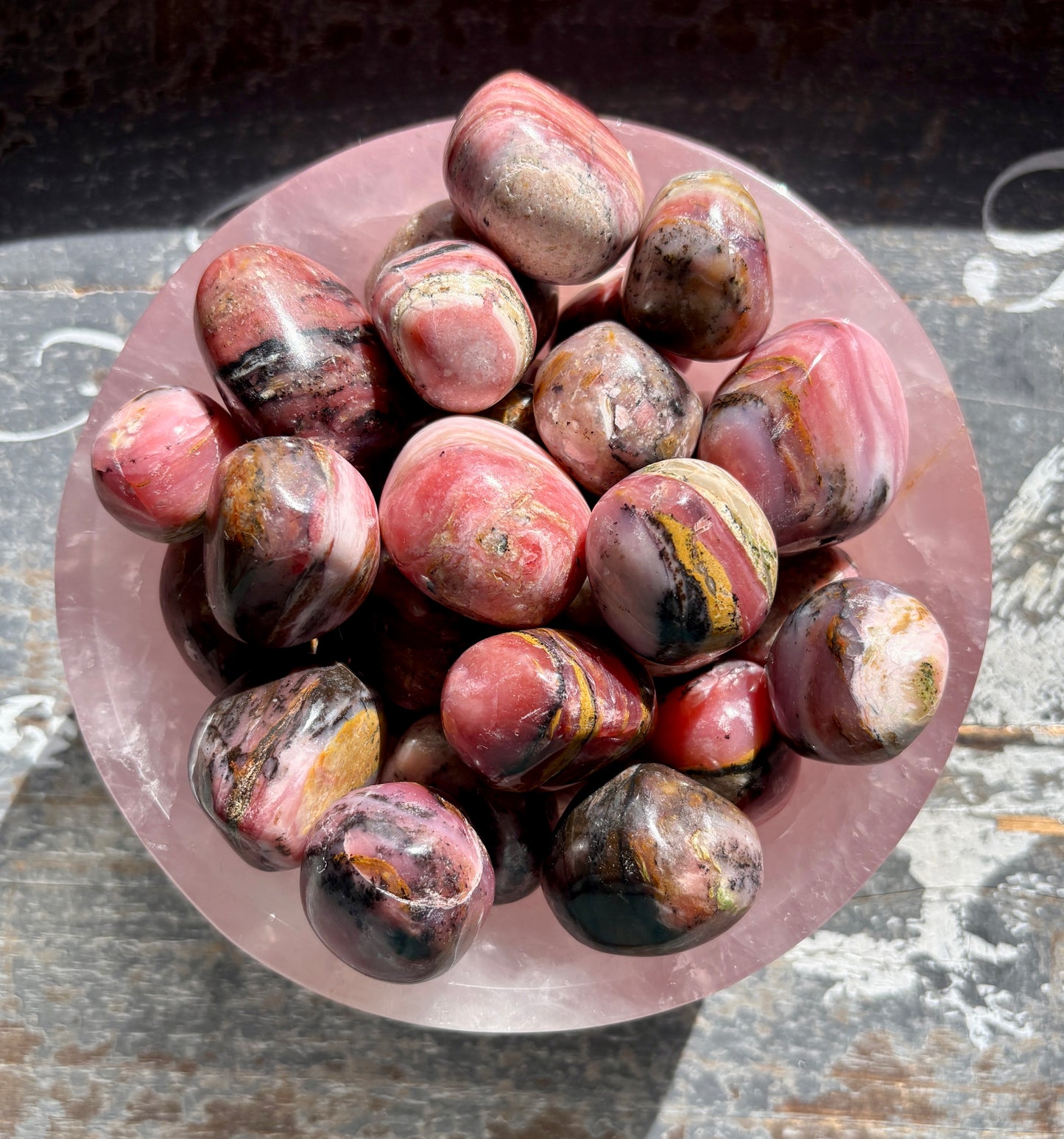 One (1) Gorgeous Pink Strawberry Opal Tumble from Peru