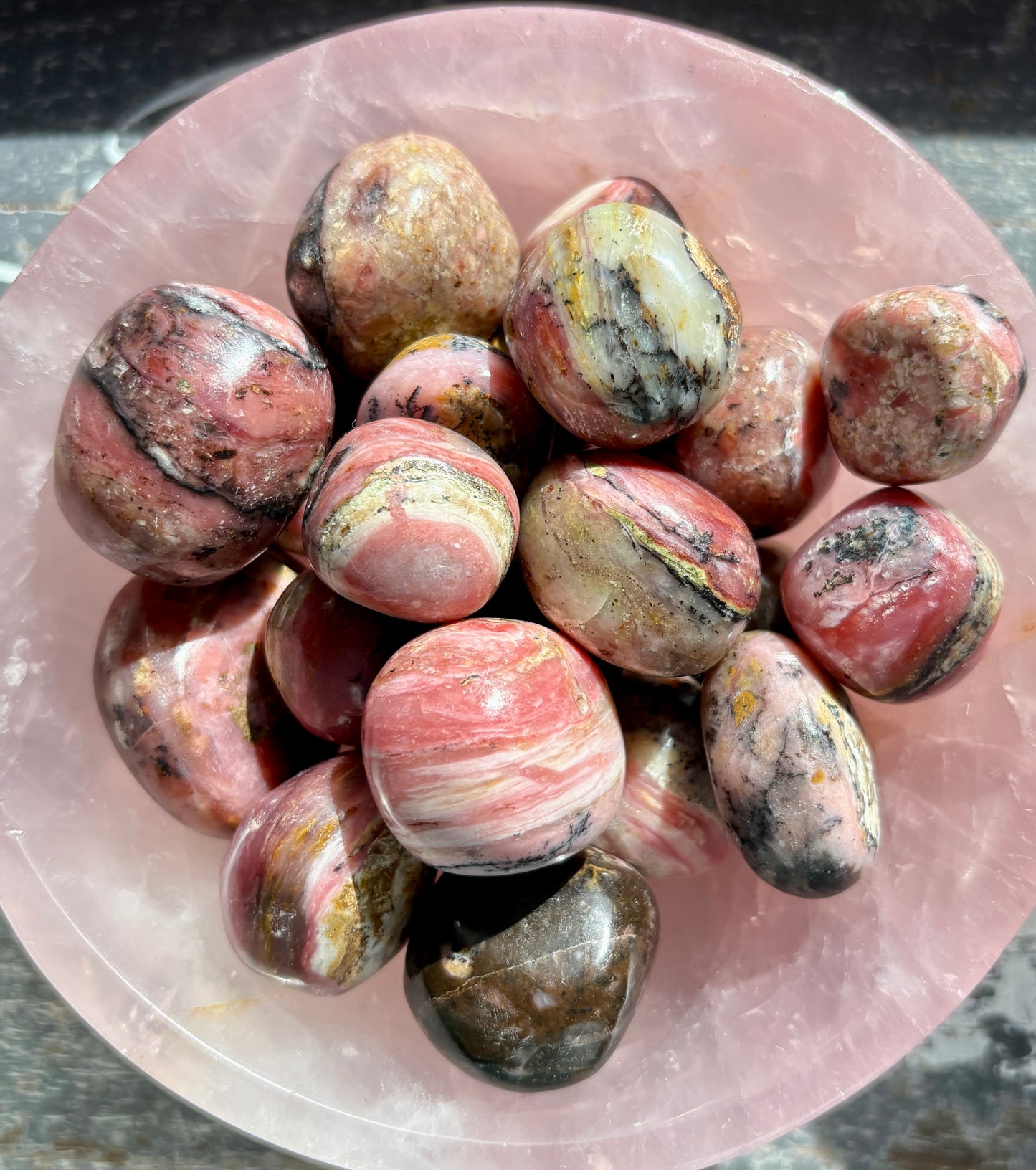 One (1) Gorgeous Pink Strawberry Opal Tumble from Peru