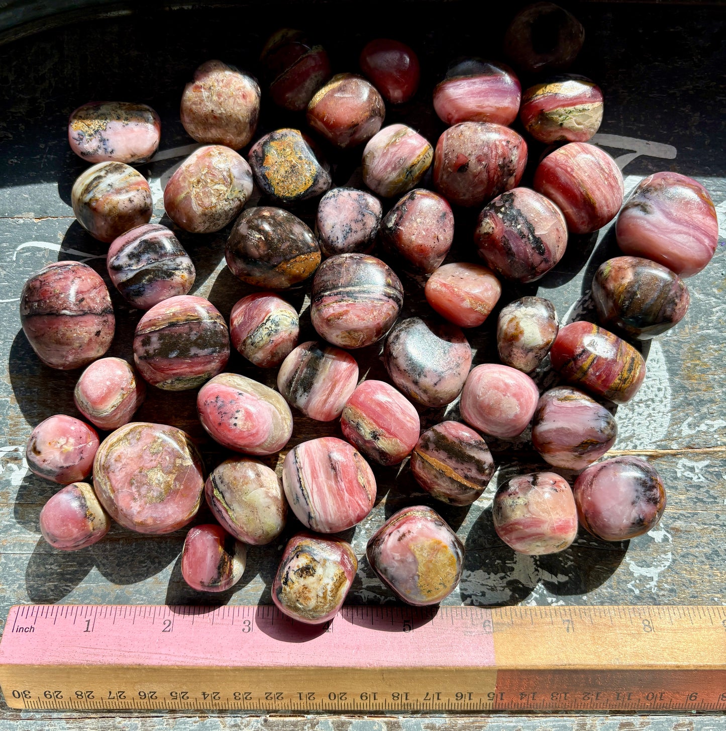 One (1) Gorgeous Pink Strawberry Opal Tumble from Peru