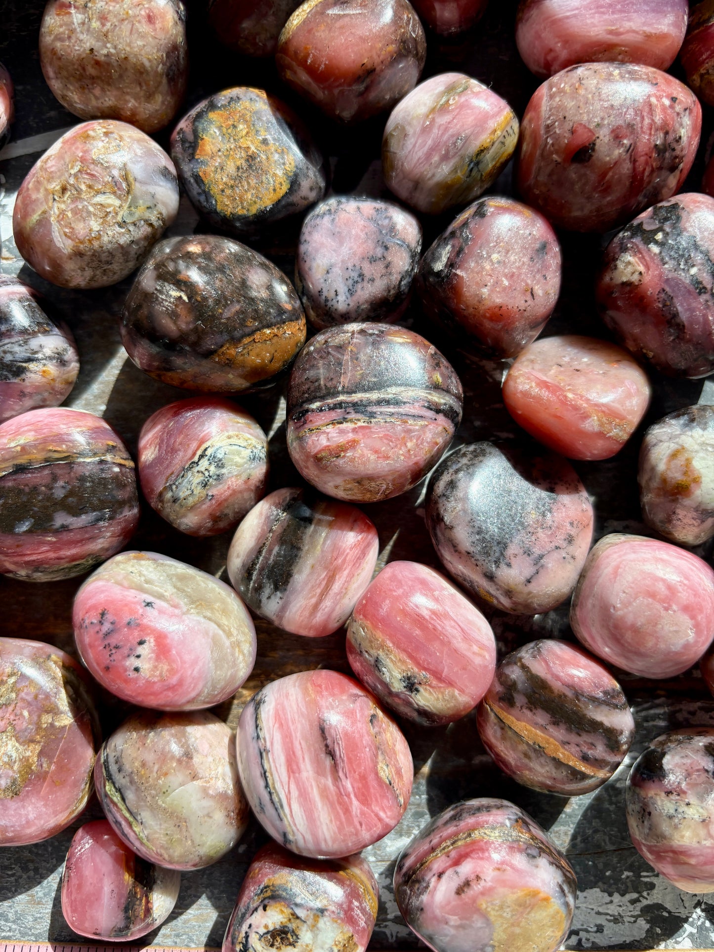 One (1) Gorgeous Pink Strawberry Opal Tumble from Peru