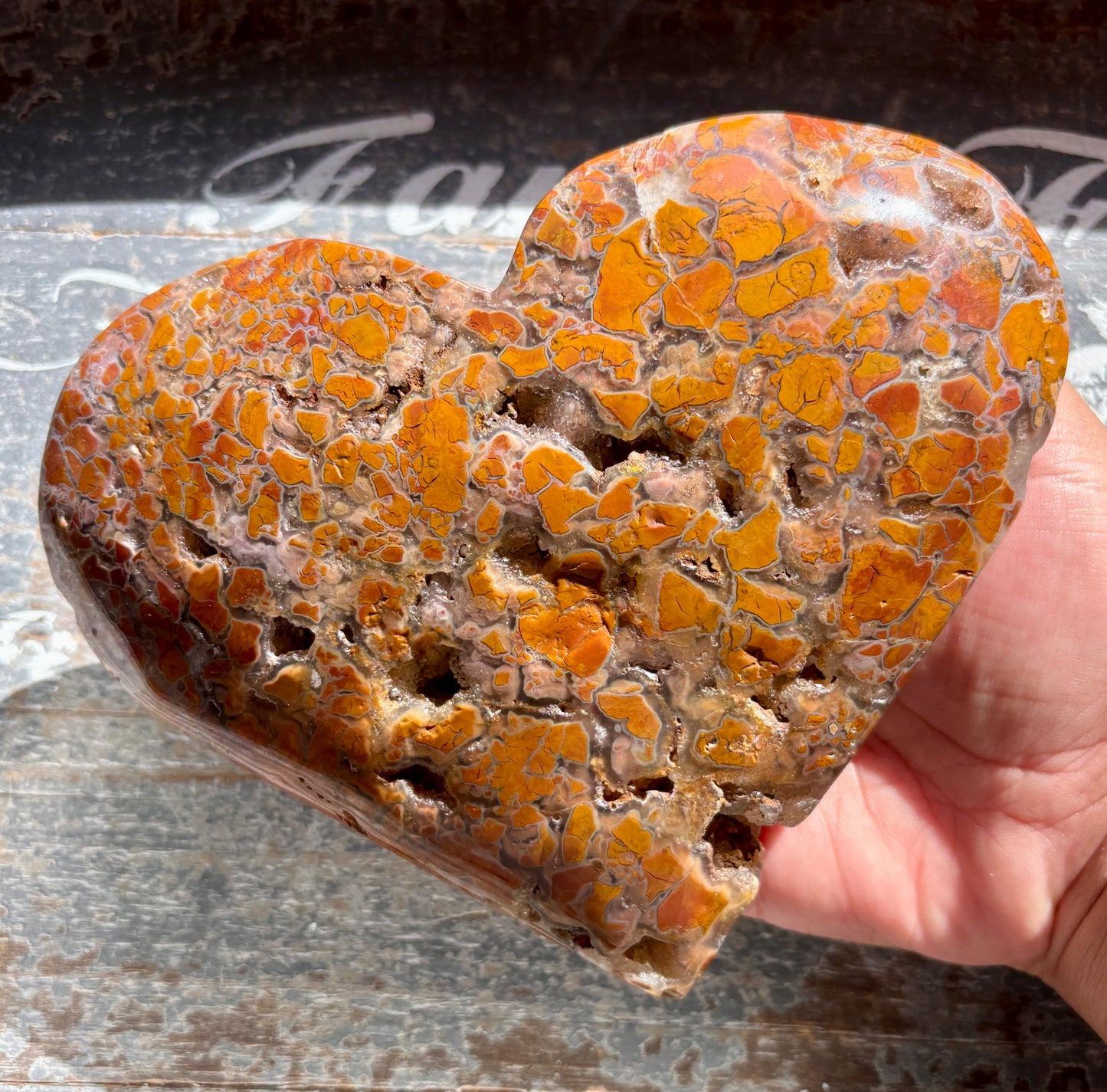 Gorgeous Brecciated Jasper in Agate XL Heart from Indonesia