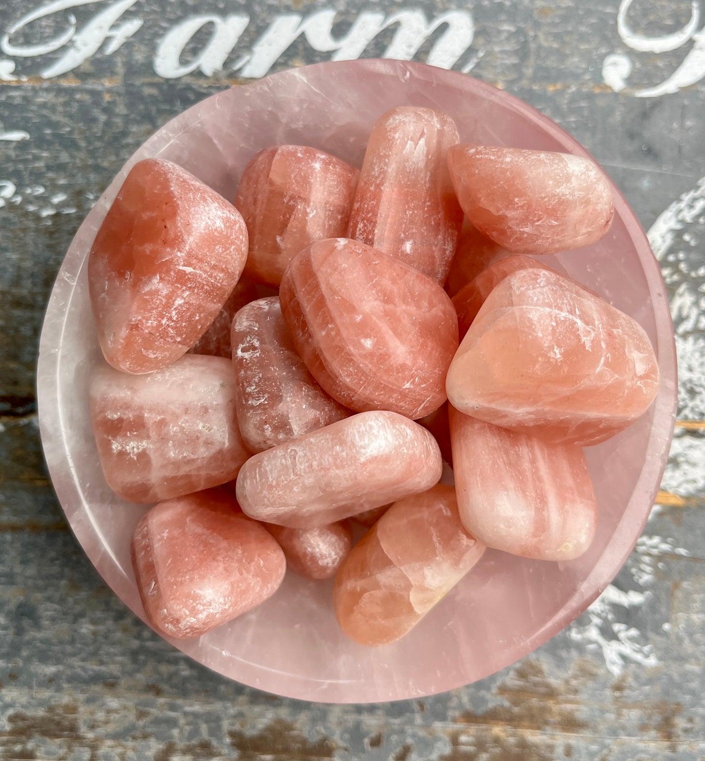 One (1) Gorgeous Rose Calcite Tumble from Pakistan, Intuitively Chosen