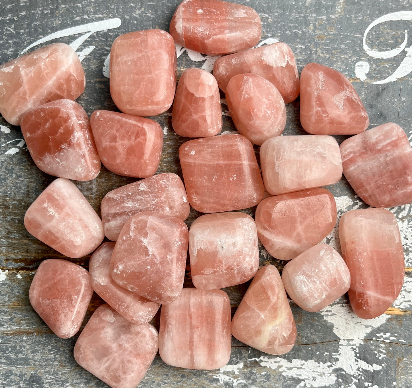 One (1) Gorgeous Rose Calcite Tumble from Pakistan, Intuitively Chosen