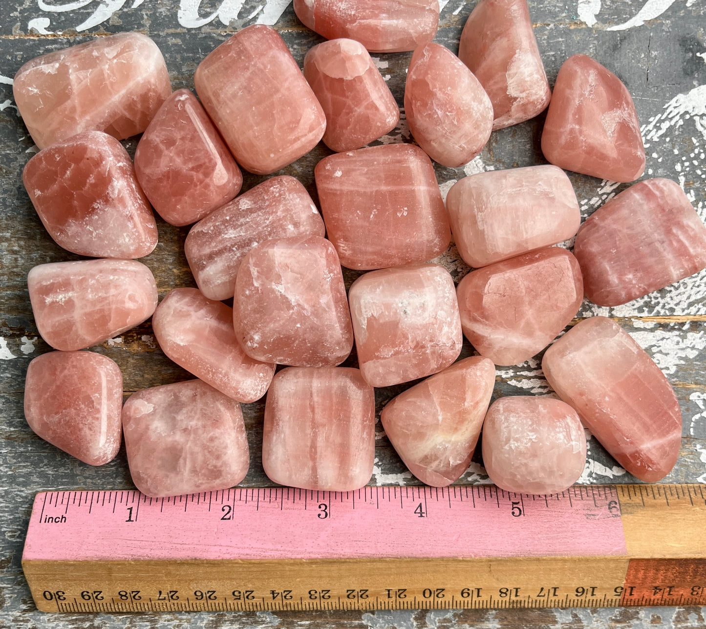 One (1) Gorgeous Rose Calcite Tumble from Pakistan, Intuitively Chosen