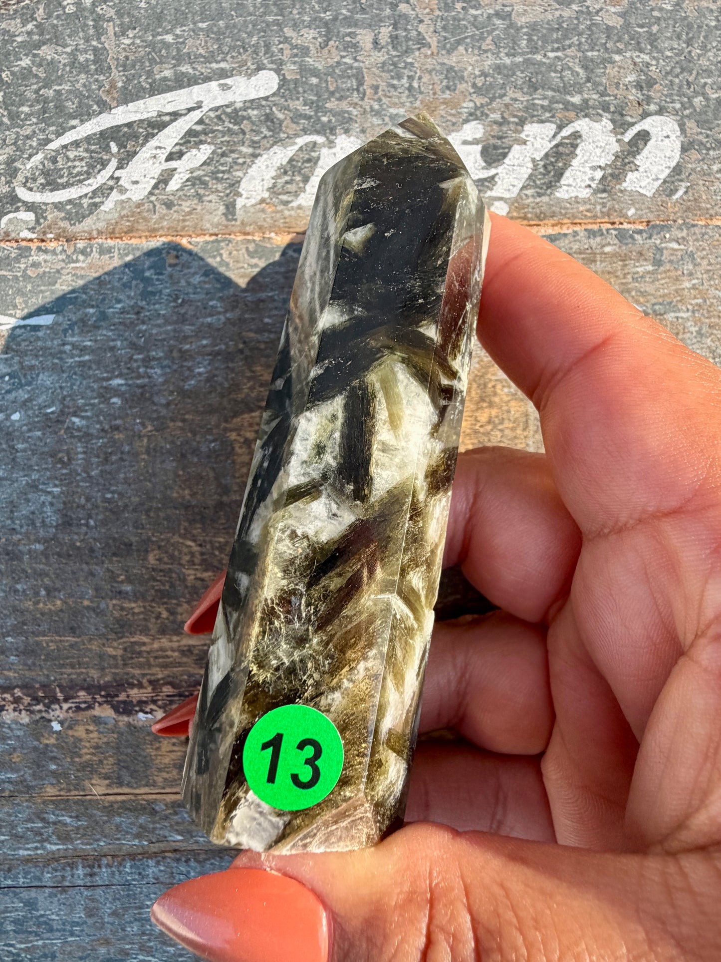 Gorgeous Green Tourmaline & Mica Tower | Opt 13