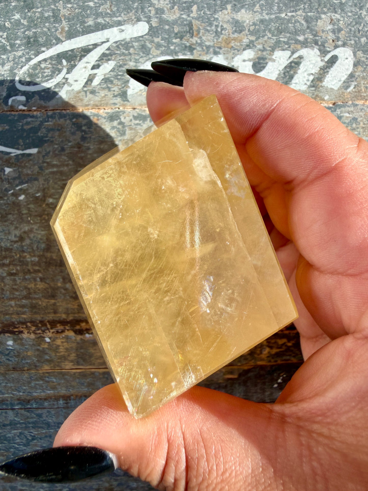 Gorgeous Honey Optical Calcite Freeform | India | Opt 15