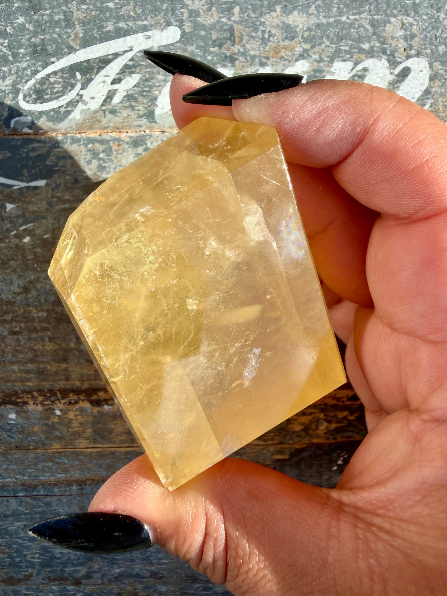 Gorgeous Honey Optical Calcite Freeform | India | Opt 15
