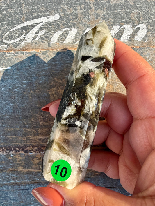 Gorgeous Green Tourmaline & Mica Tower | Opt 10