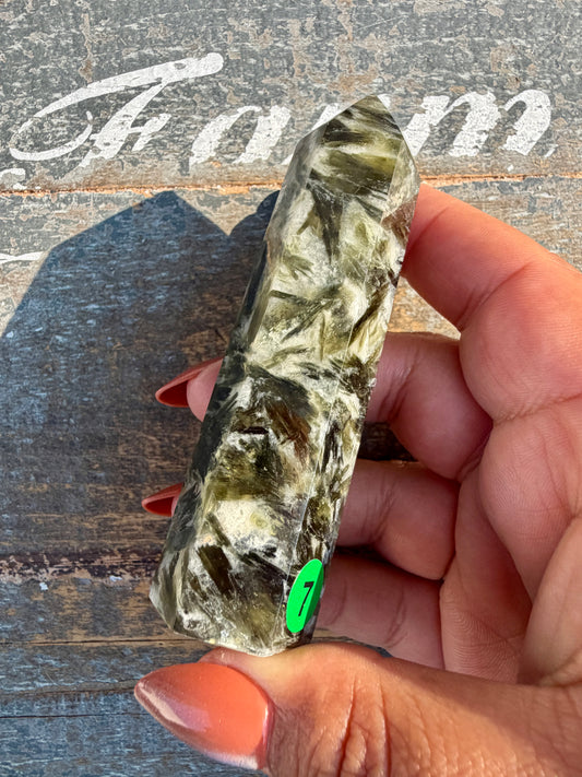 Gorgeous Green Tourmaline & Mica Tower | Opt 7
