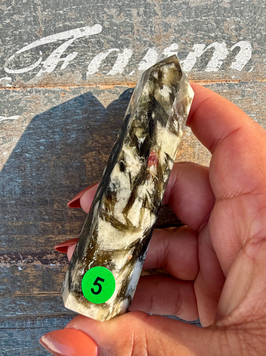 Gorgeous Green Tourmaline & Mica Tower | Opt 5