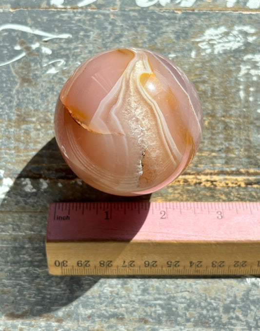 Gorgeous Pink Banded Agate Sphere