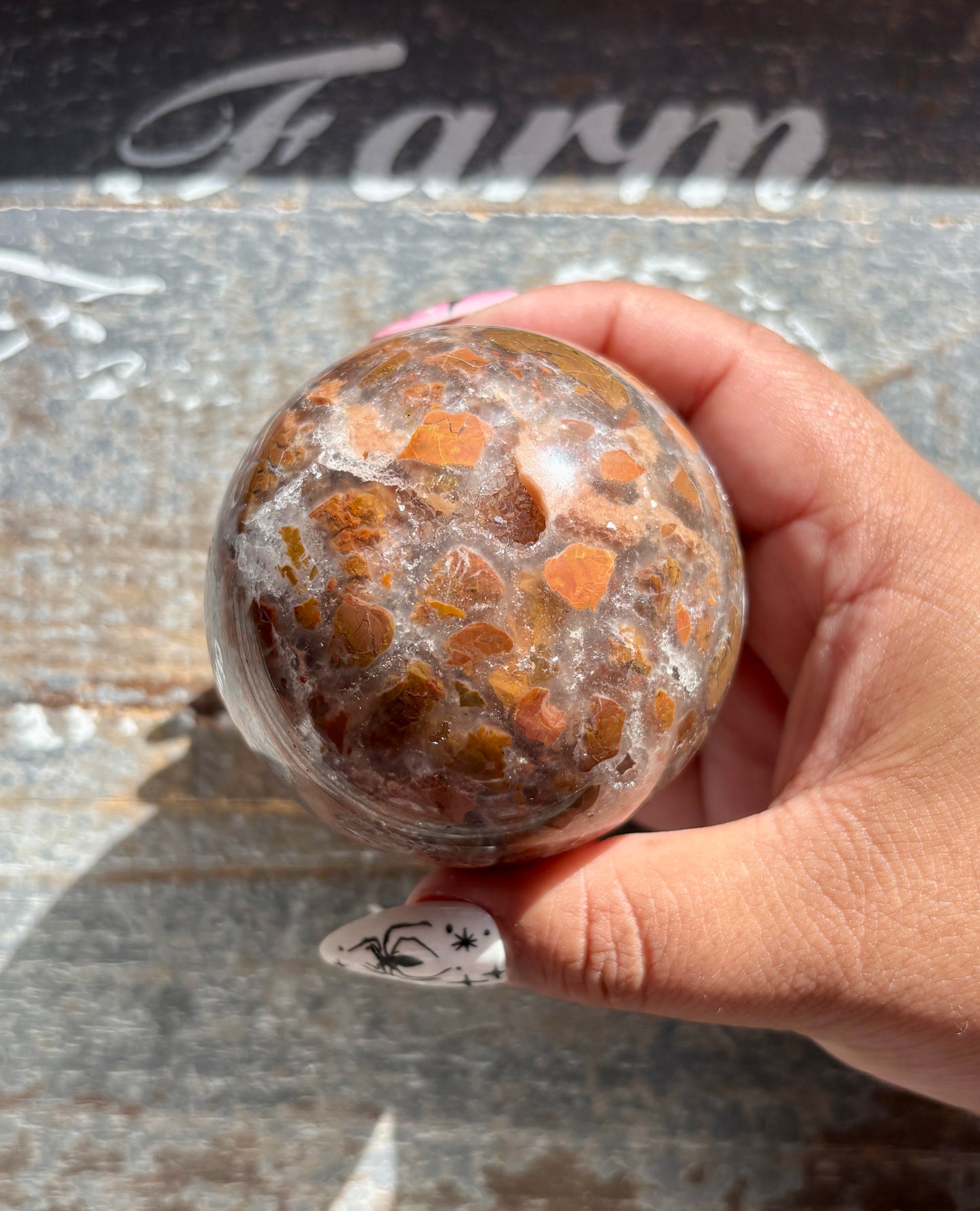 Gorgeous Brecciated Jasper in Agate Sphere from Indonesia