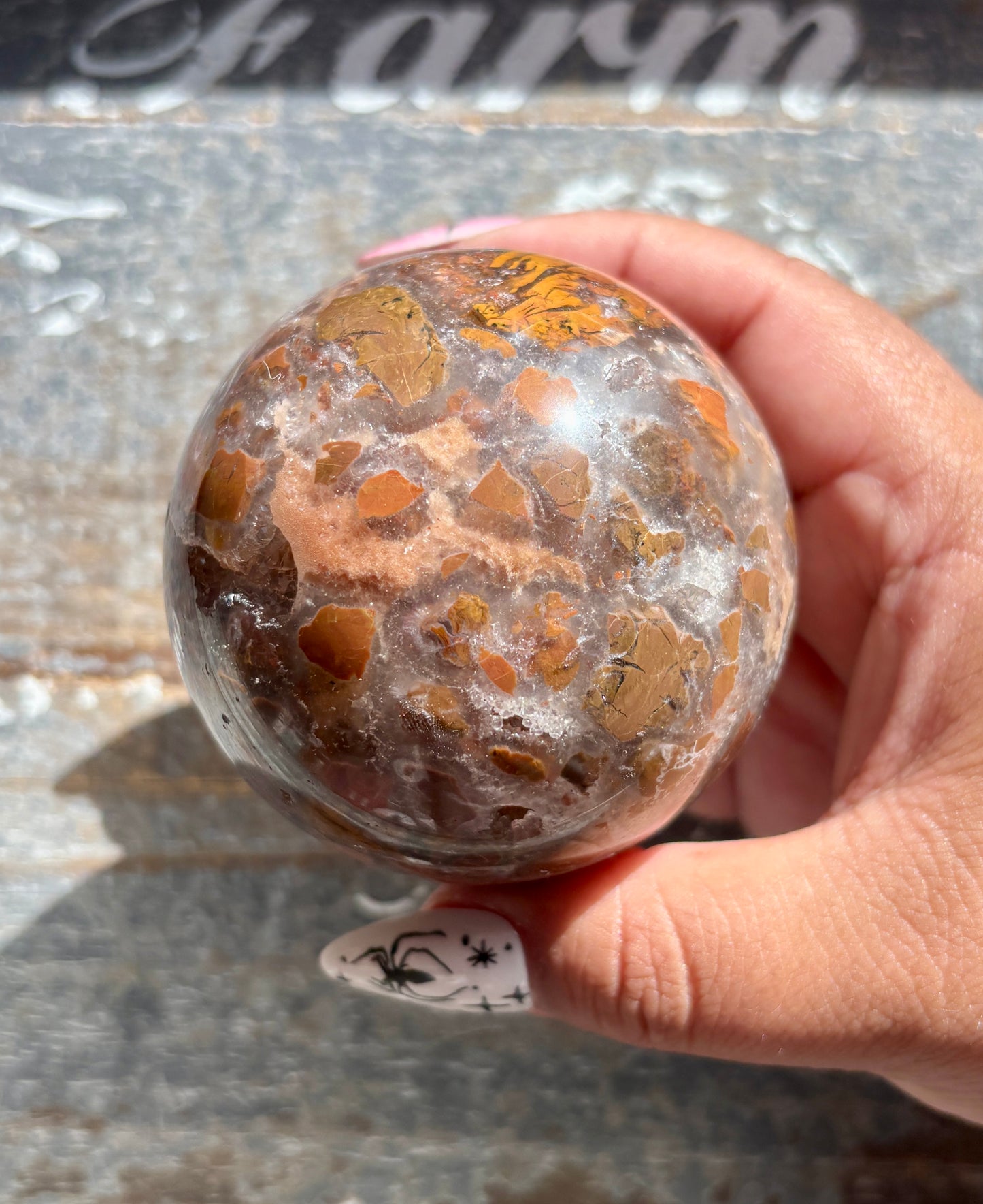 Gorgeous Brecciated Jasper in Agate Sphere from Indonesia