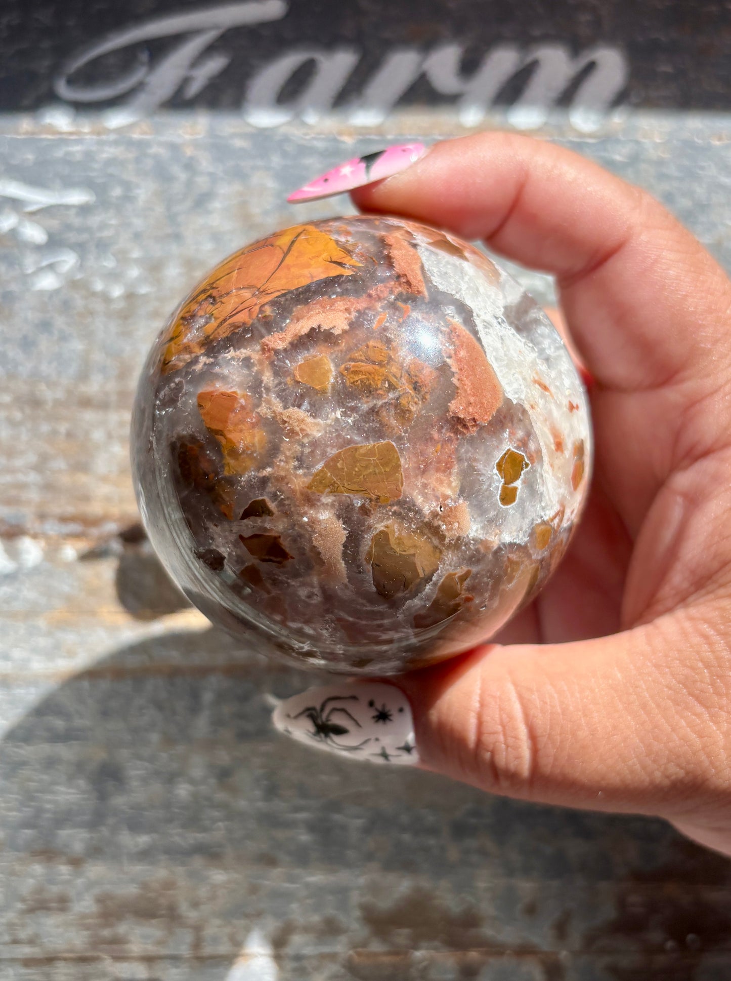 Gorgeous Brecciated Jasper in Agate Sphere from Indonesia