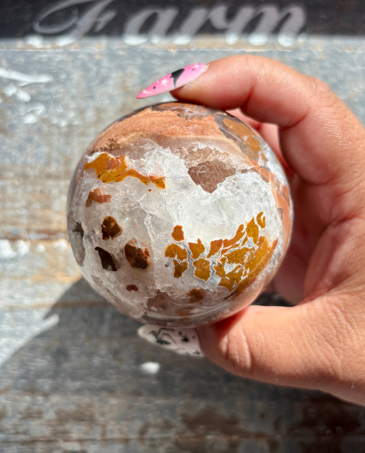 Gorgeous Brecciated Jasper in Agate Sphere from Indonesia