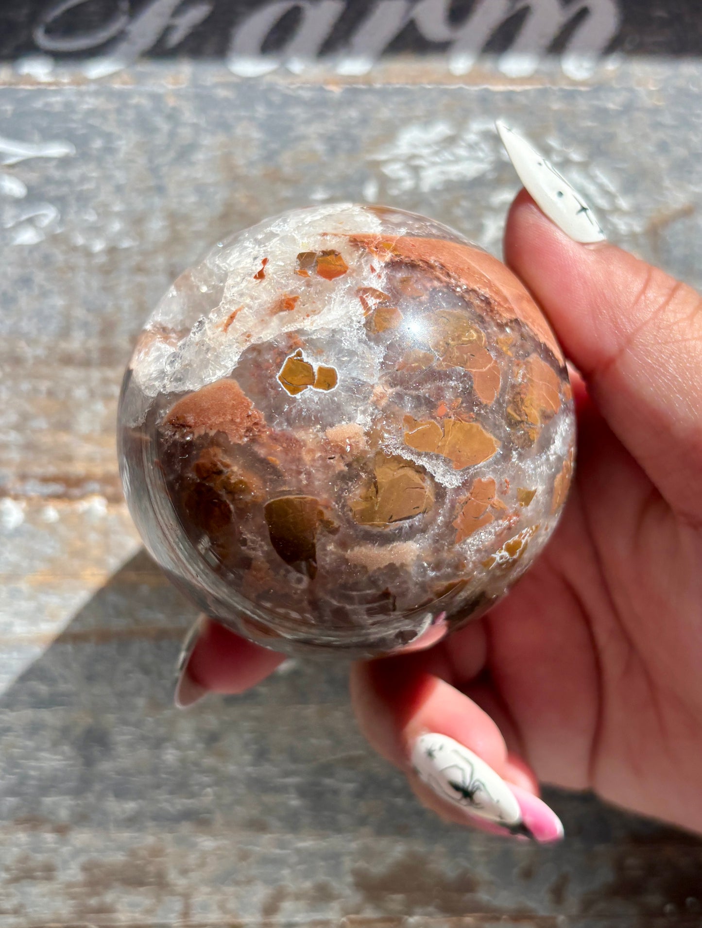 Gorgeous Brecciated Jasper in Agate Sphere from Indonesia