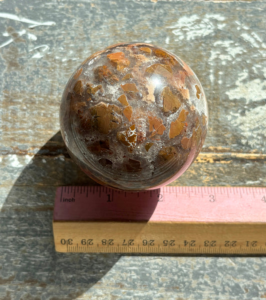 Gorgeous Brecciated Jasper in Agate Sphere from Indonesia