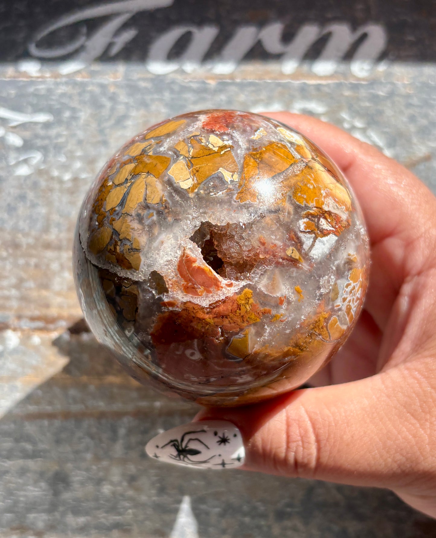 Gorgeous Brecciated Jasper in Agate Sphere from Indonesia