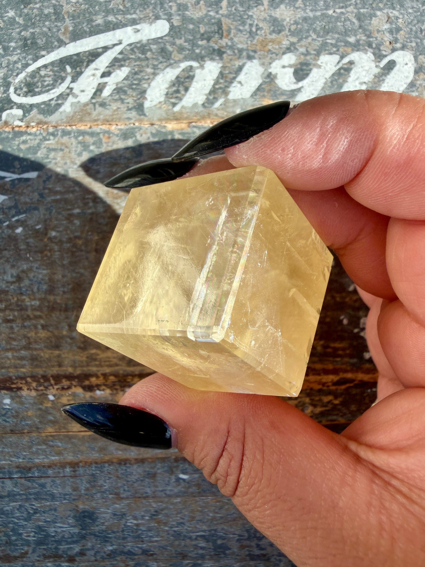 Gorgeous Honey Optical Calcite Freeform | India | Opt 2