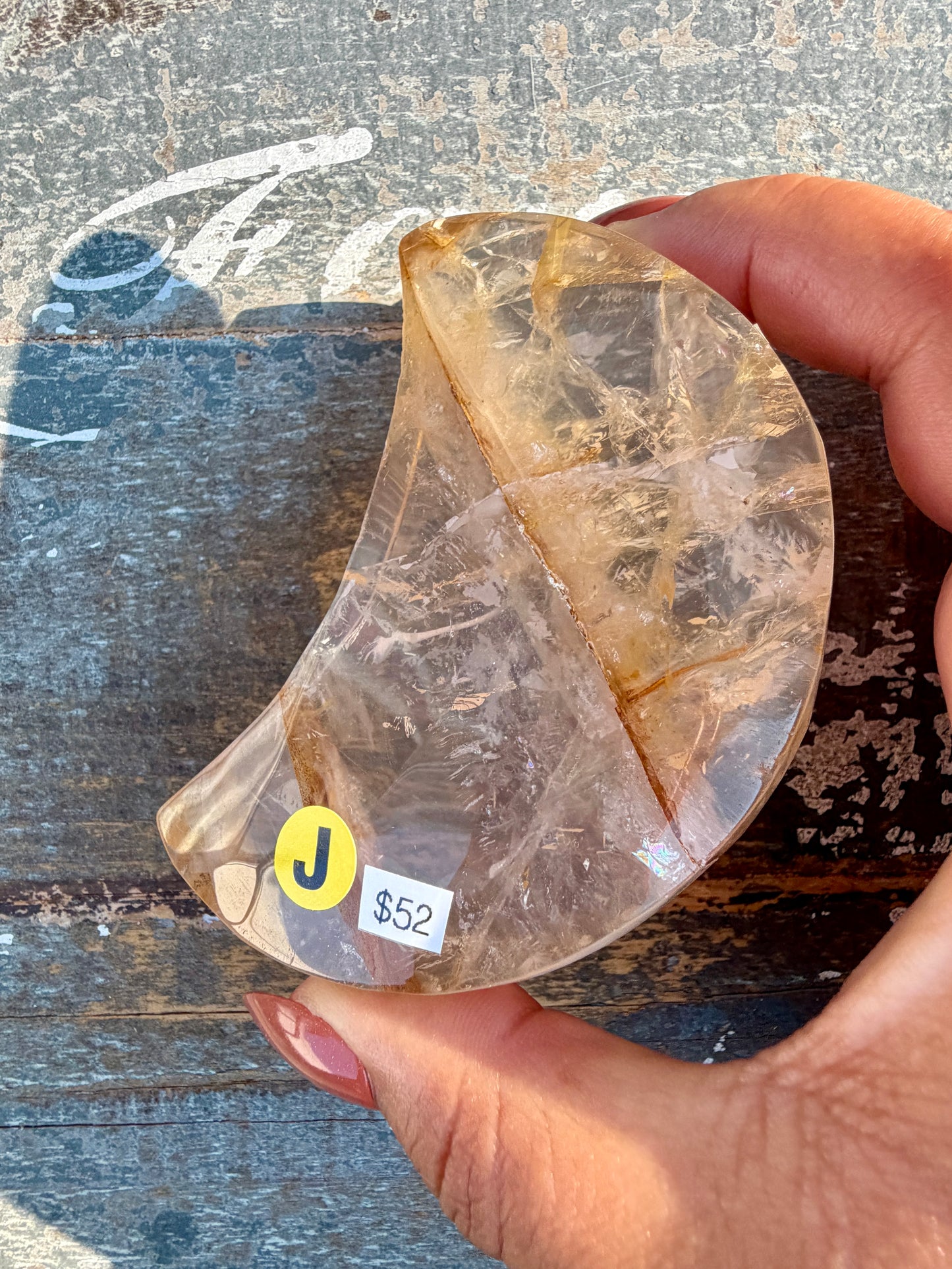 Gorgeous Clear Golden Healer Moon | Opt J