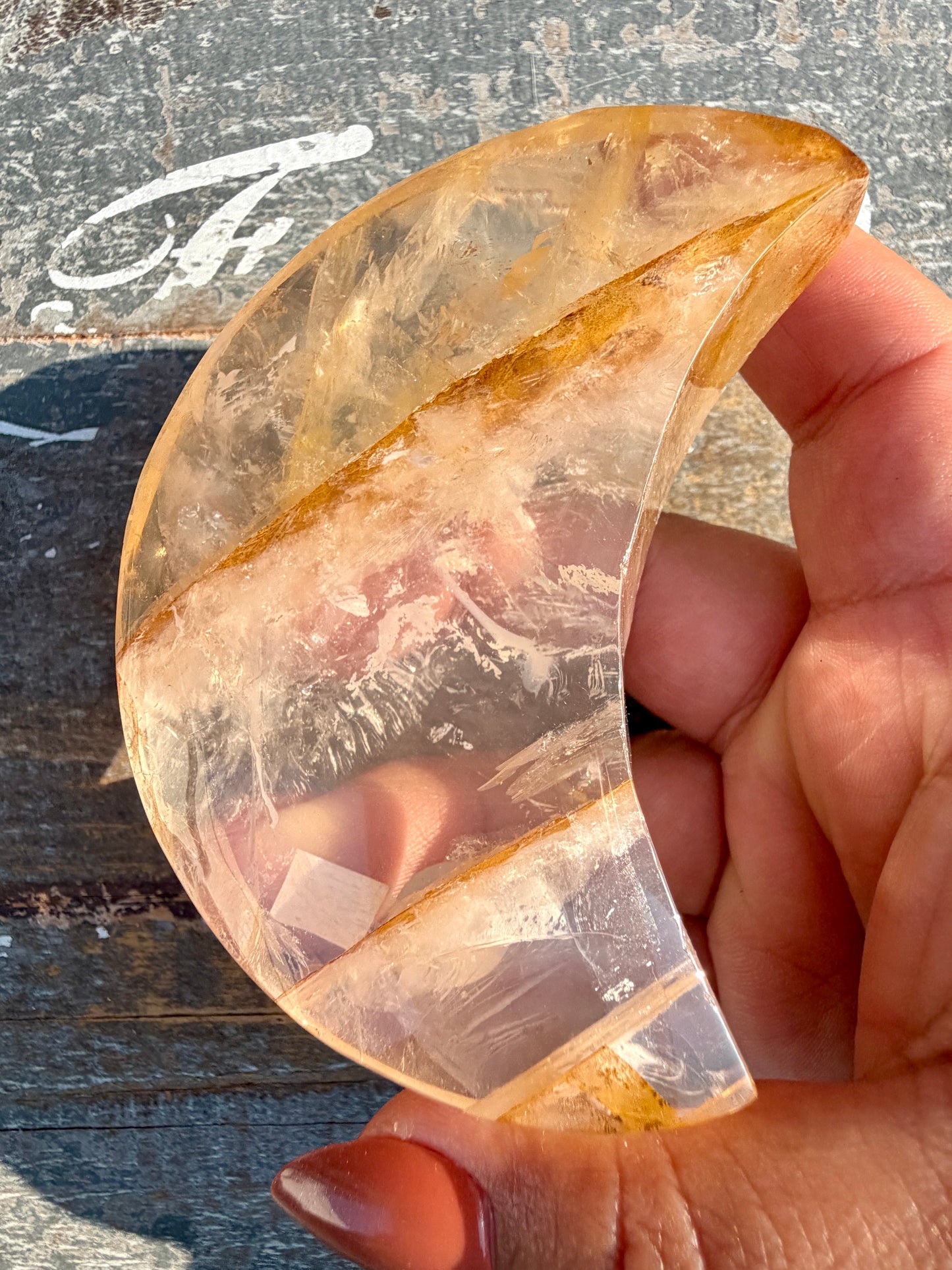 Gorgeous Clear Golden Healer Moon | Opt J