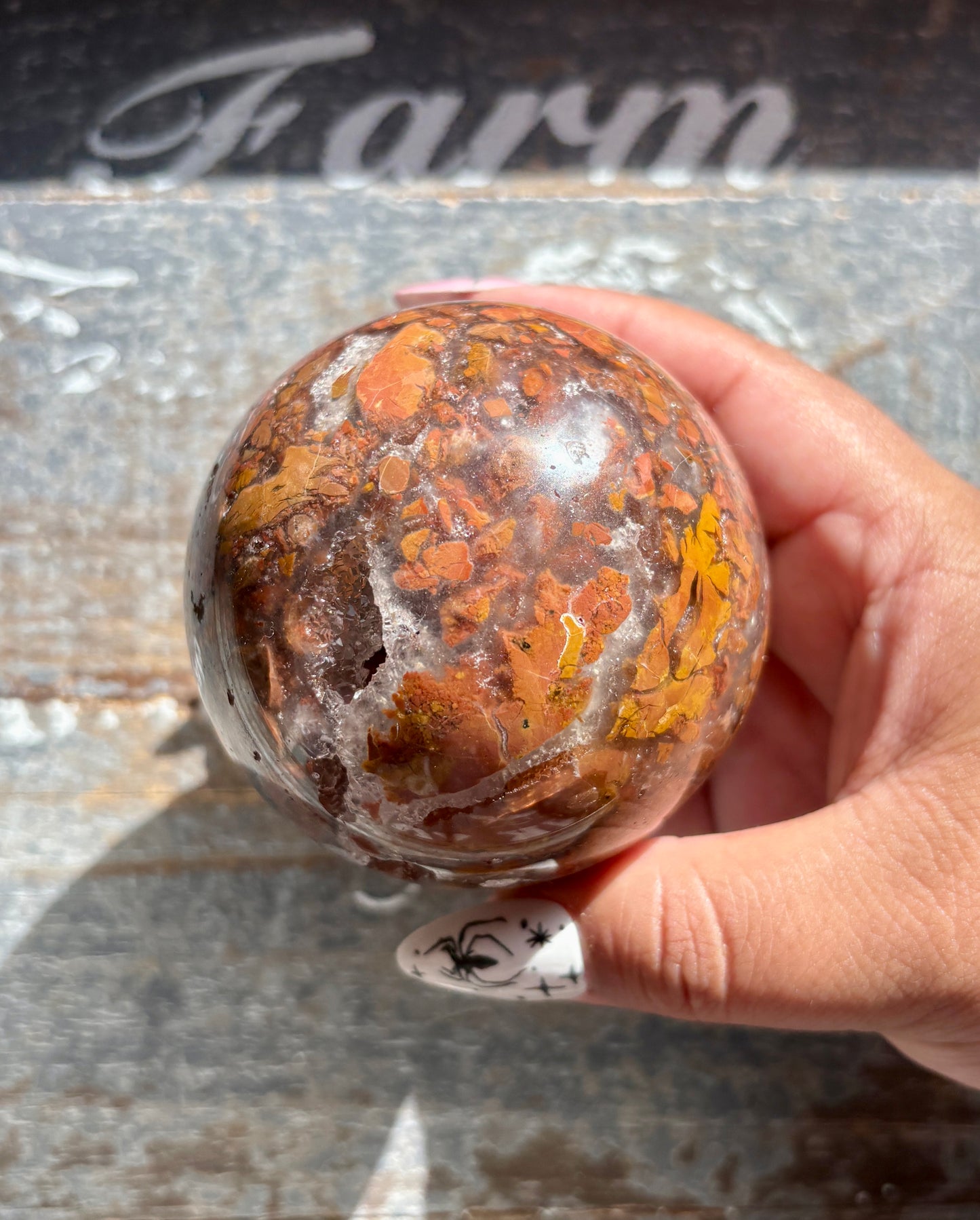 Gorgeous Brecciated Jasper in Agate Sphere from Indonesia