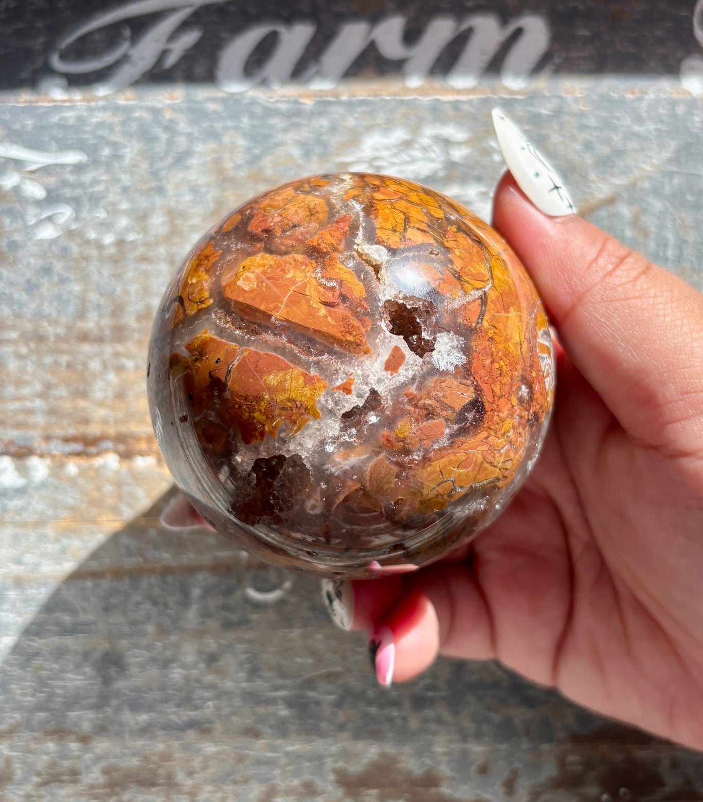 Gorgeous Brecciated Jasper in Agate Sphere from Indonesia