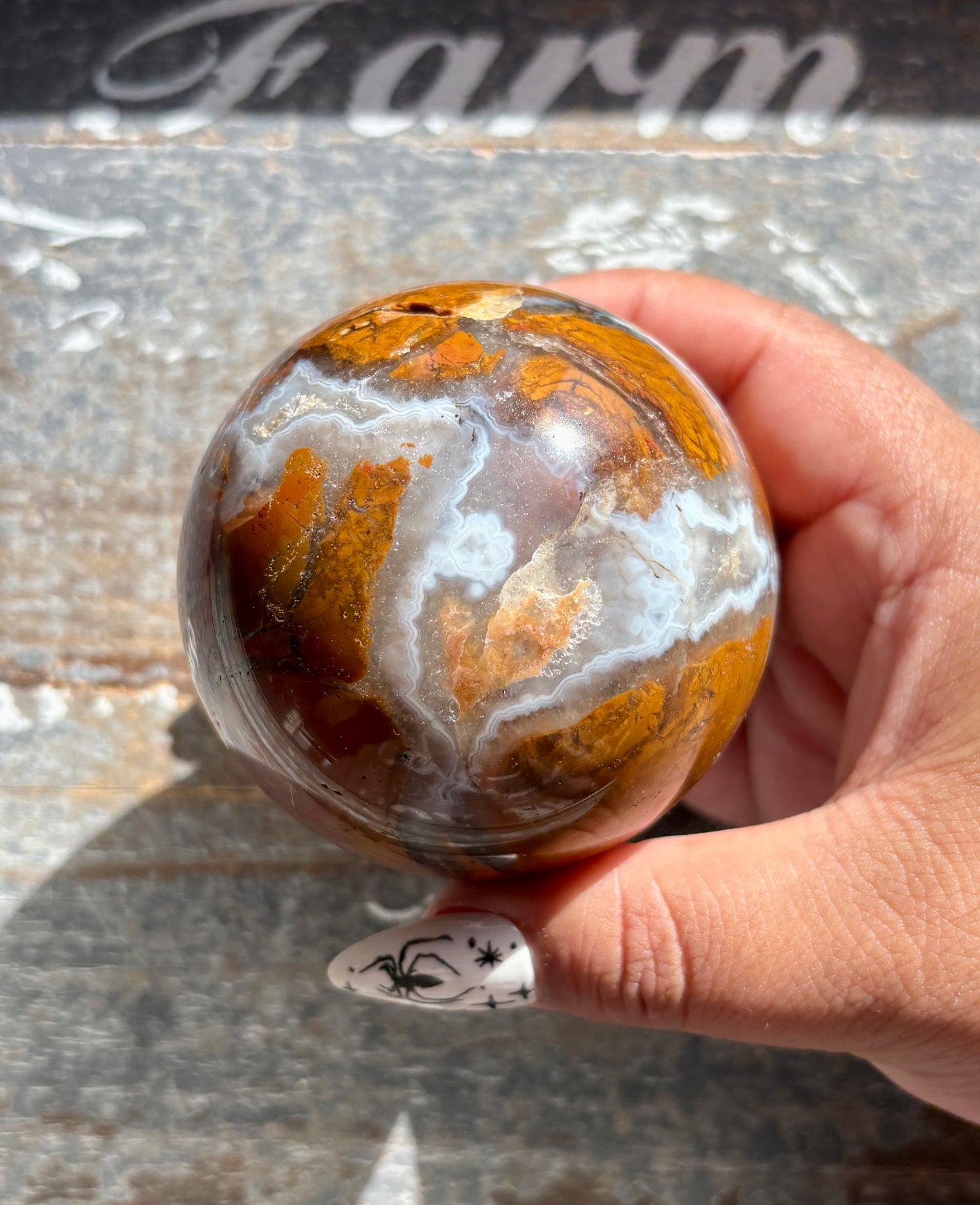 Gorgeous Brecciated Jasper in Agate Sphere from Indonesia