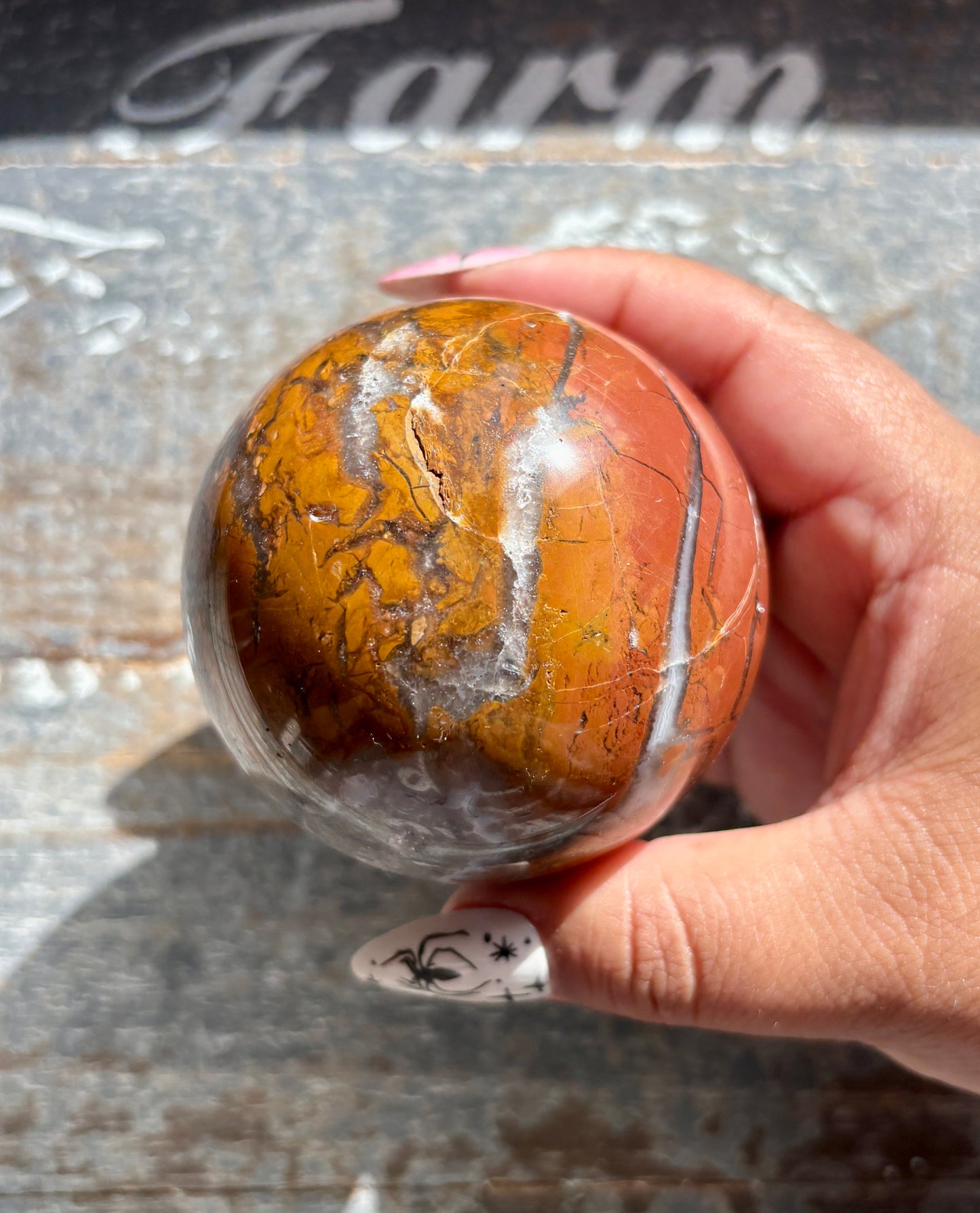 Gorgeous Brecciated Jasper in Agate Sphere from Indonesia