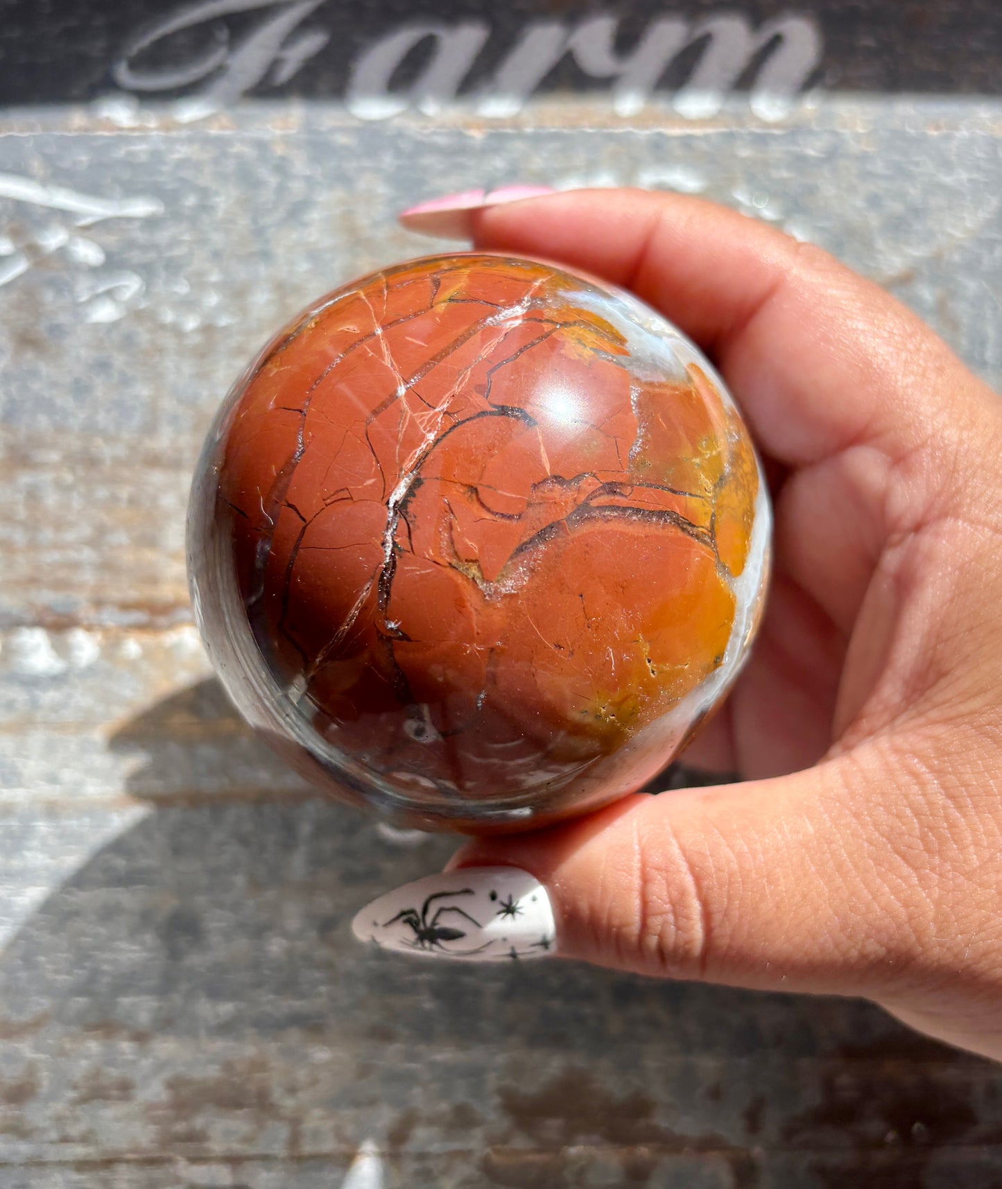 Gorgeous Brecciated Jasper in Agate Sphere from Indonesia