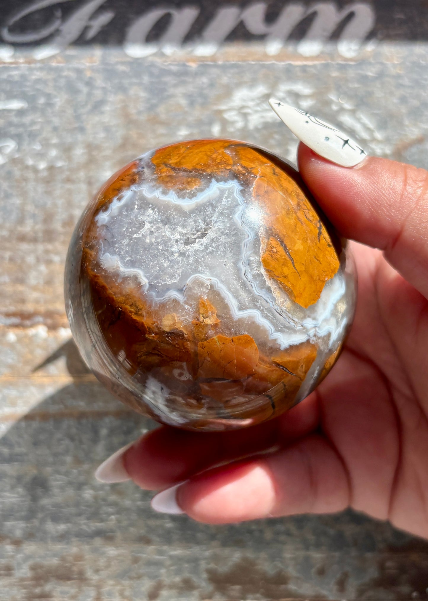 Gorgeous Brecciated Jasper in Agate Sphere from Indonesia