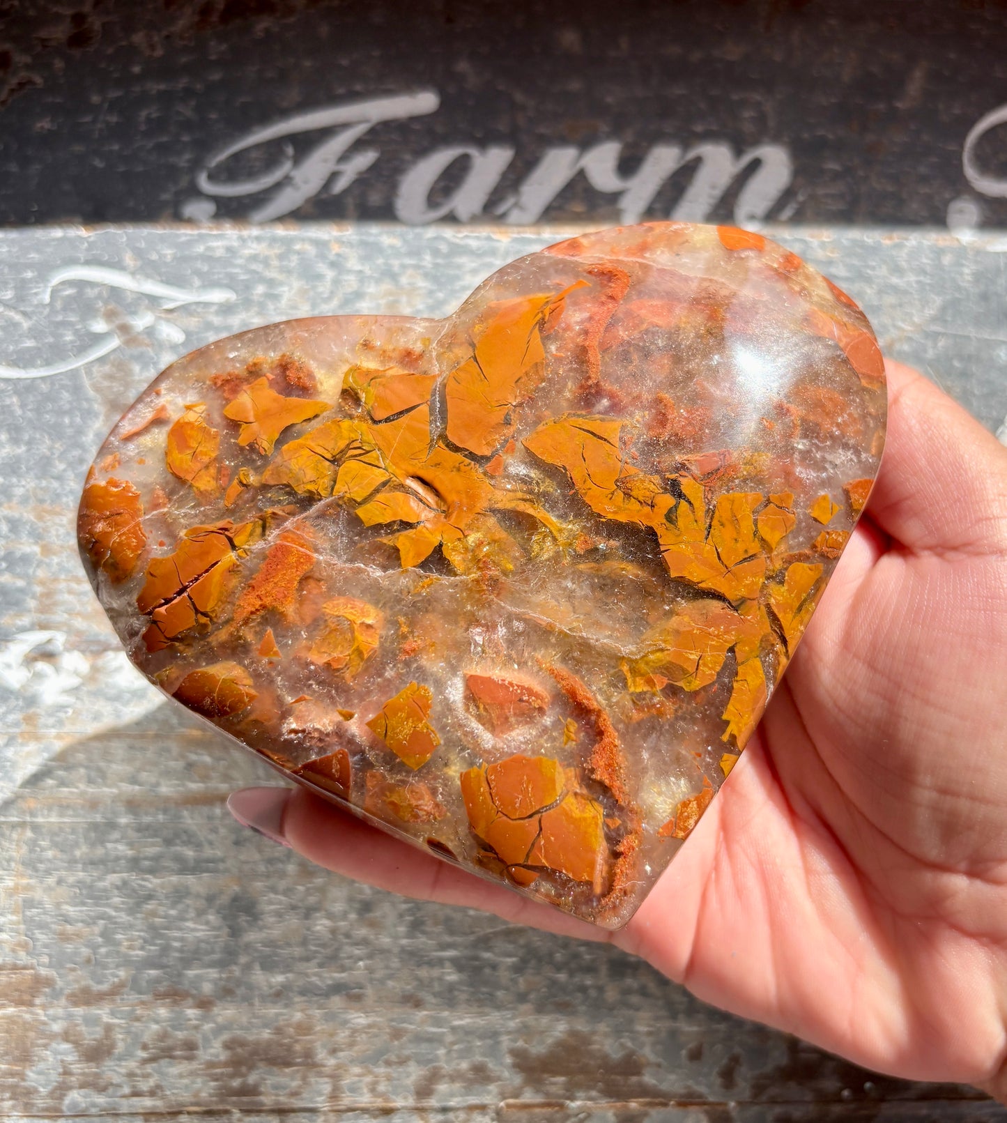 Gorgeous Brecciated Jasper in Agate Heart from Indonesia