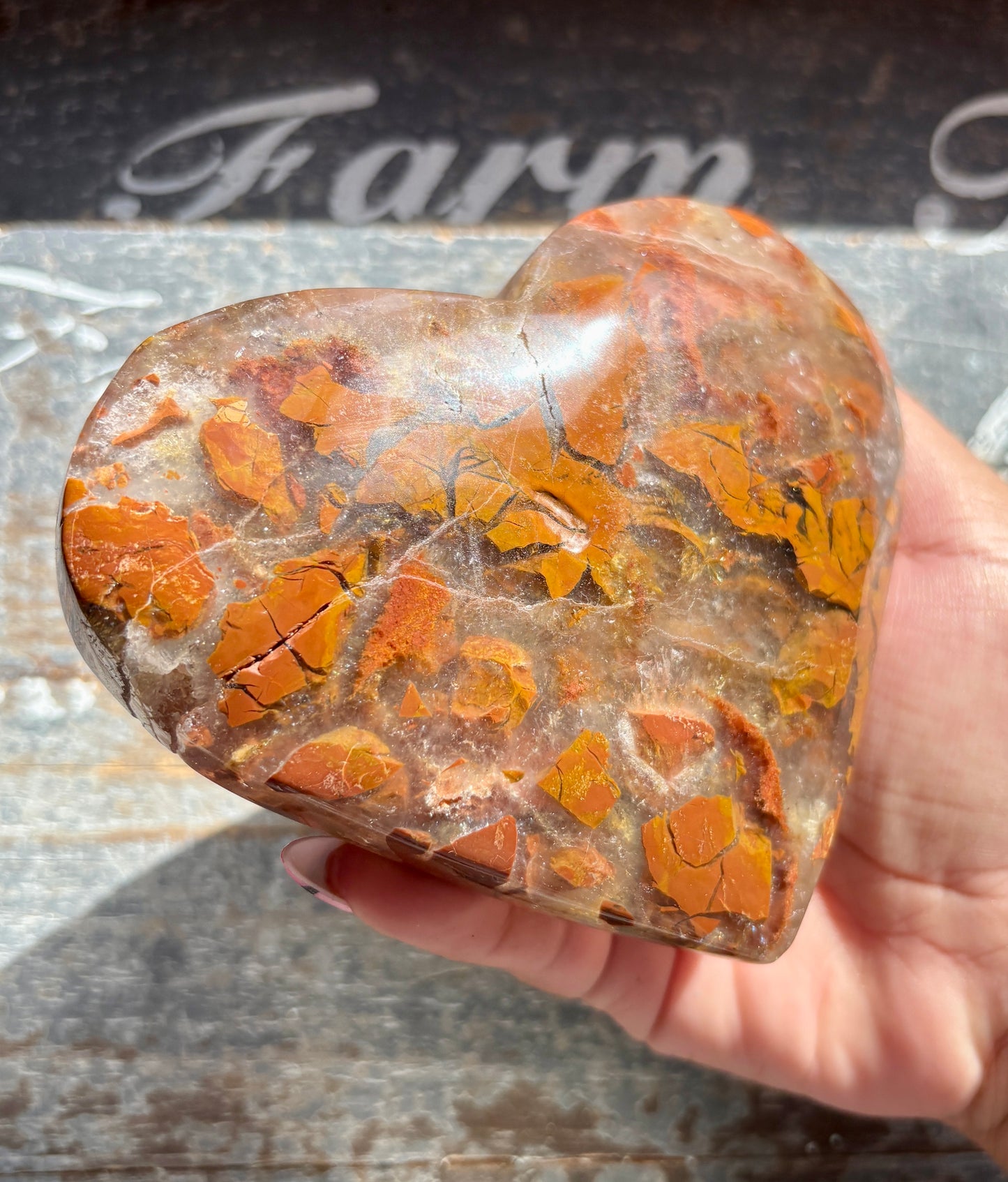 Gorgeous Brecciated Jasper in Agate Heart from Indonesia