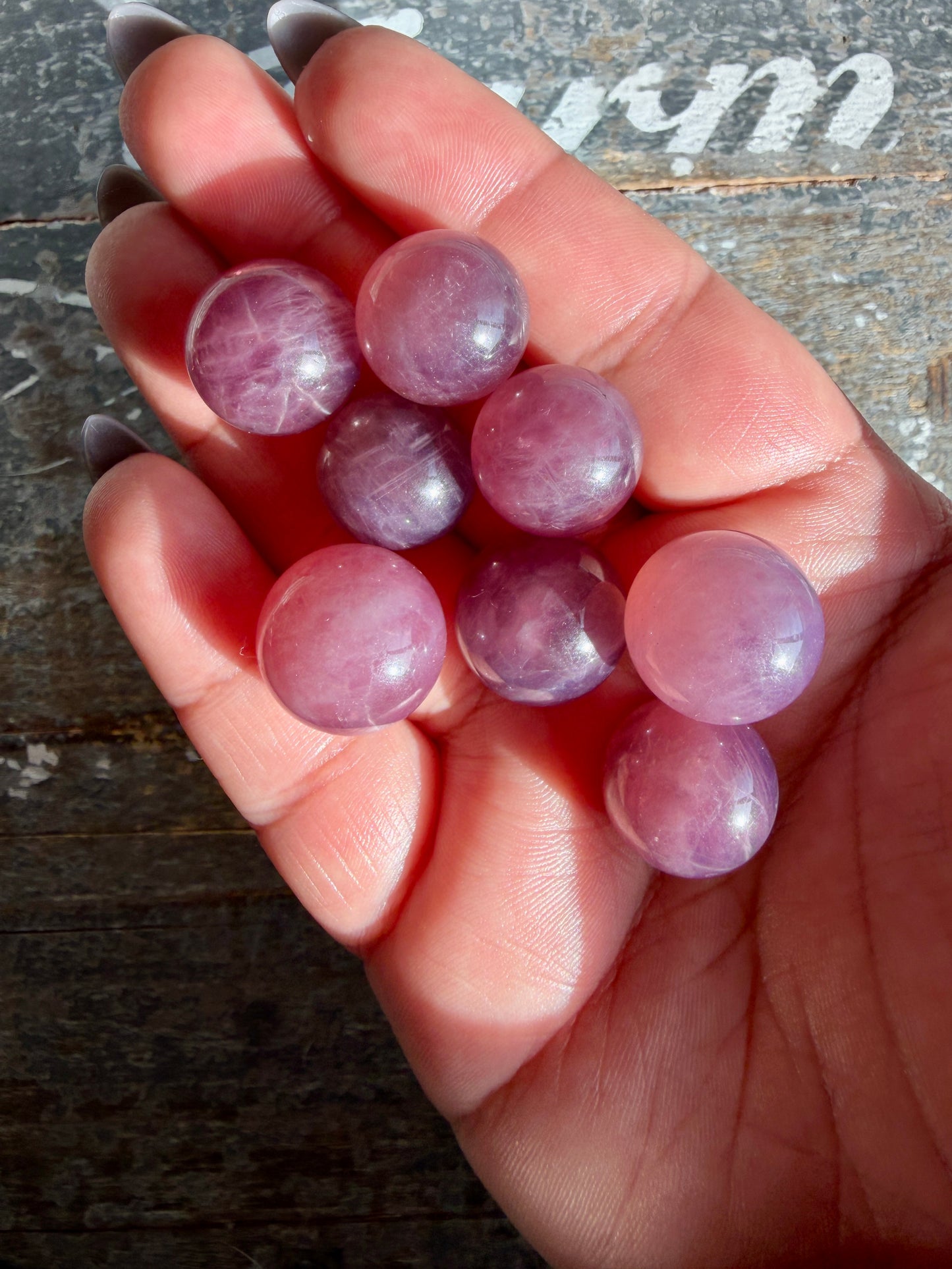 One (1) Dark Purple Rose Quartz Mini Sphere