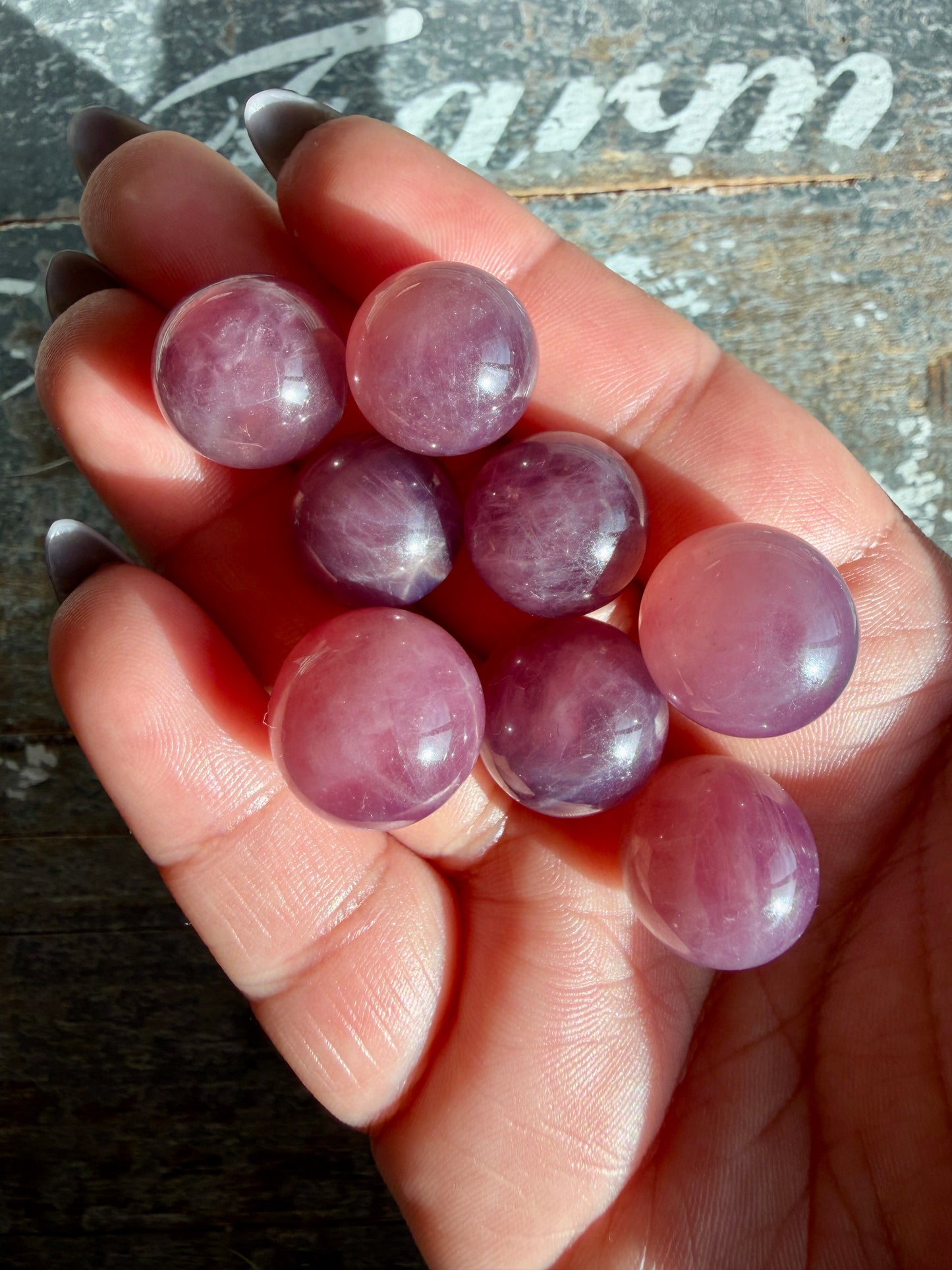 One (1) Dark Purple Rose Quartz Mini Sphere
