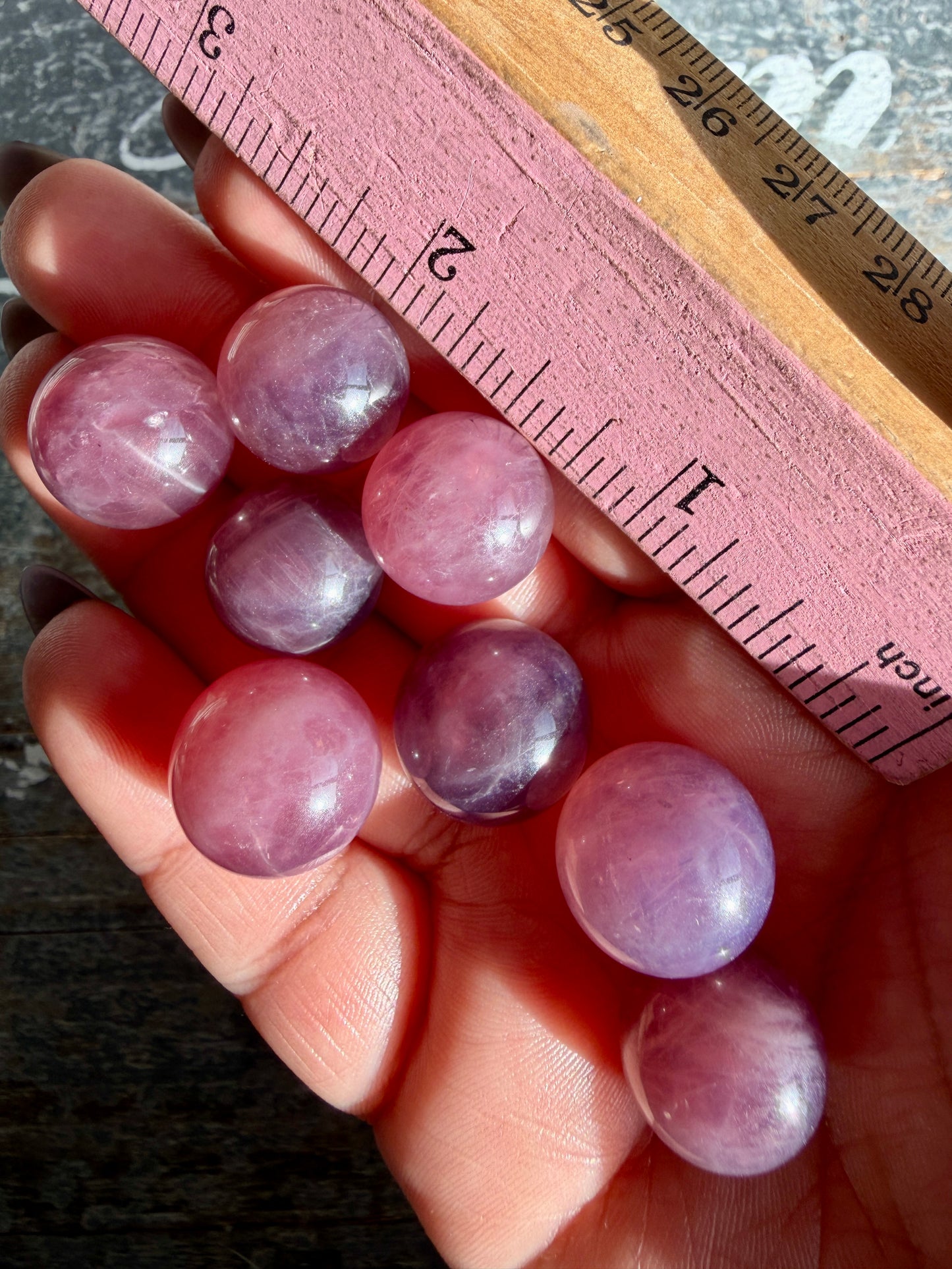 One (1) Dark Purple Rose Quartz Mini Sphere
