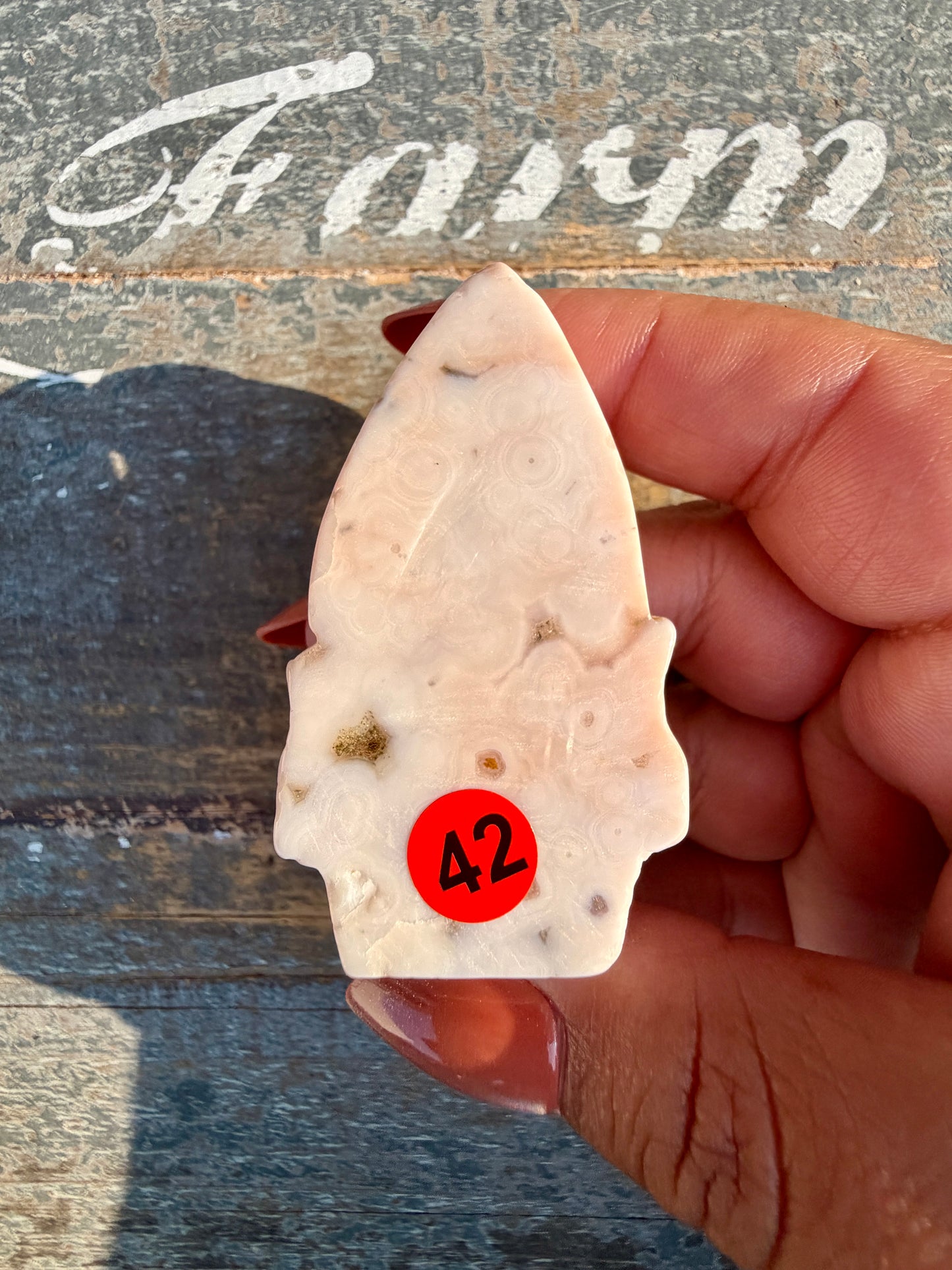 Gorgeous Ocean Jasper Hand Carved Skull w/ Feather | Opt 42