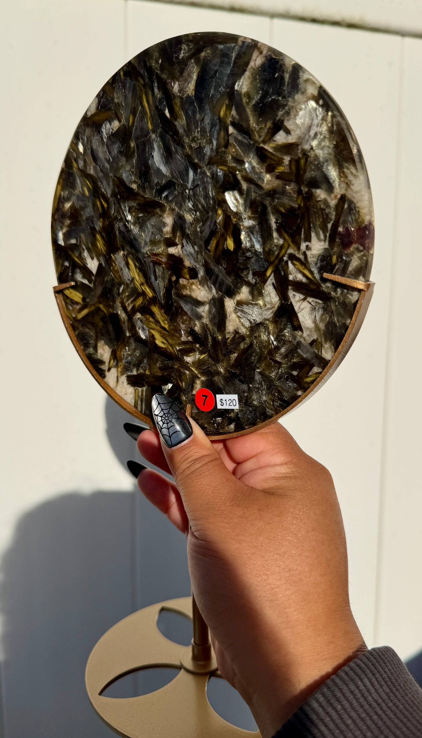 Gorgeous Green Tourmaline with Lepidolite Garnet Disk | Opt 7