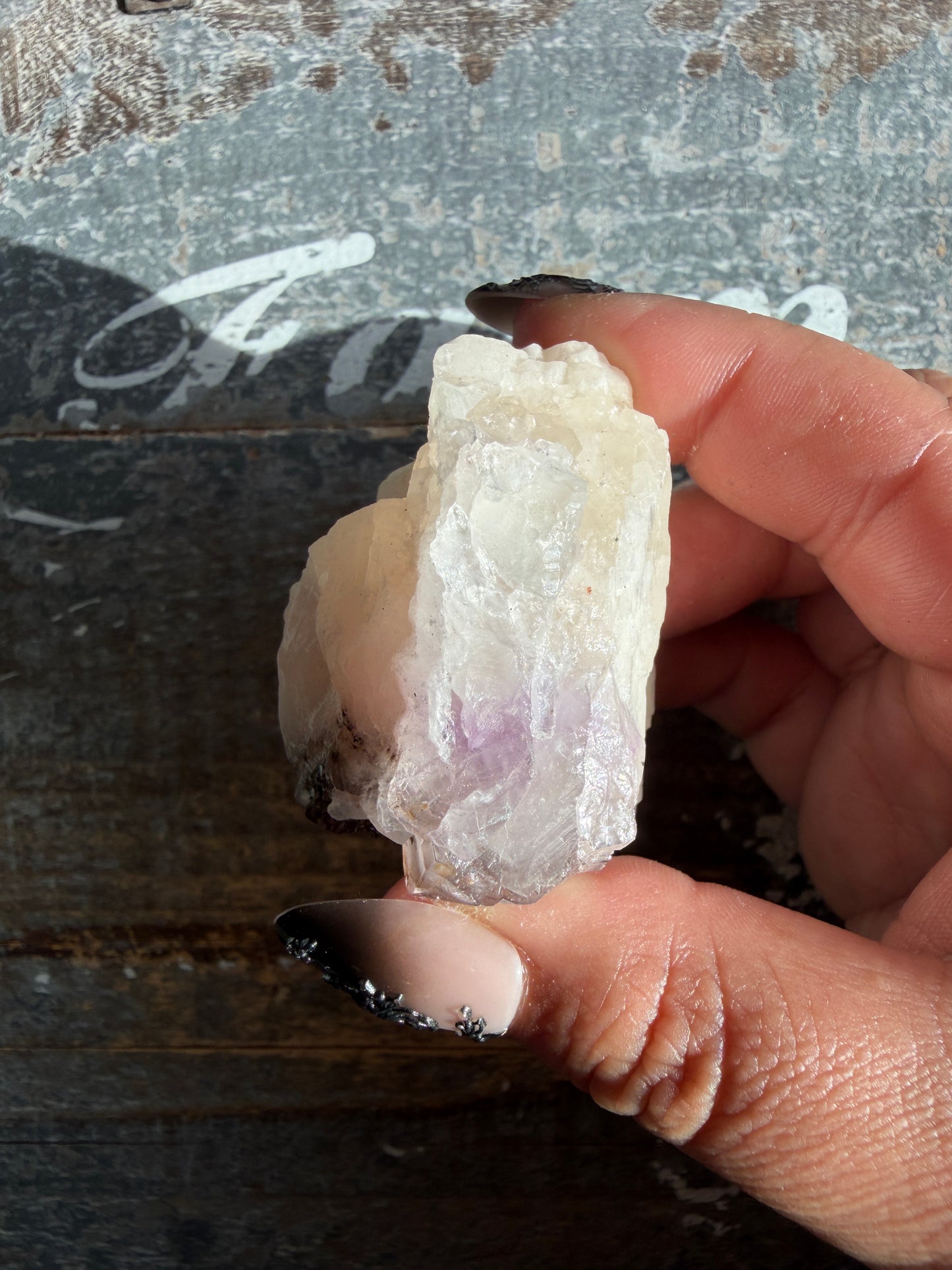 Selenite with Amethyst Specimen | Opt J