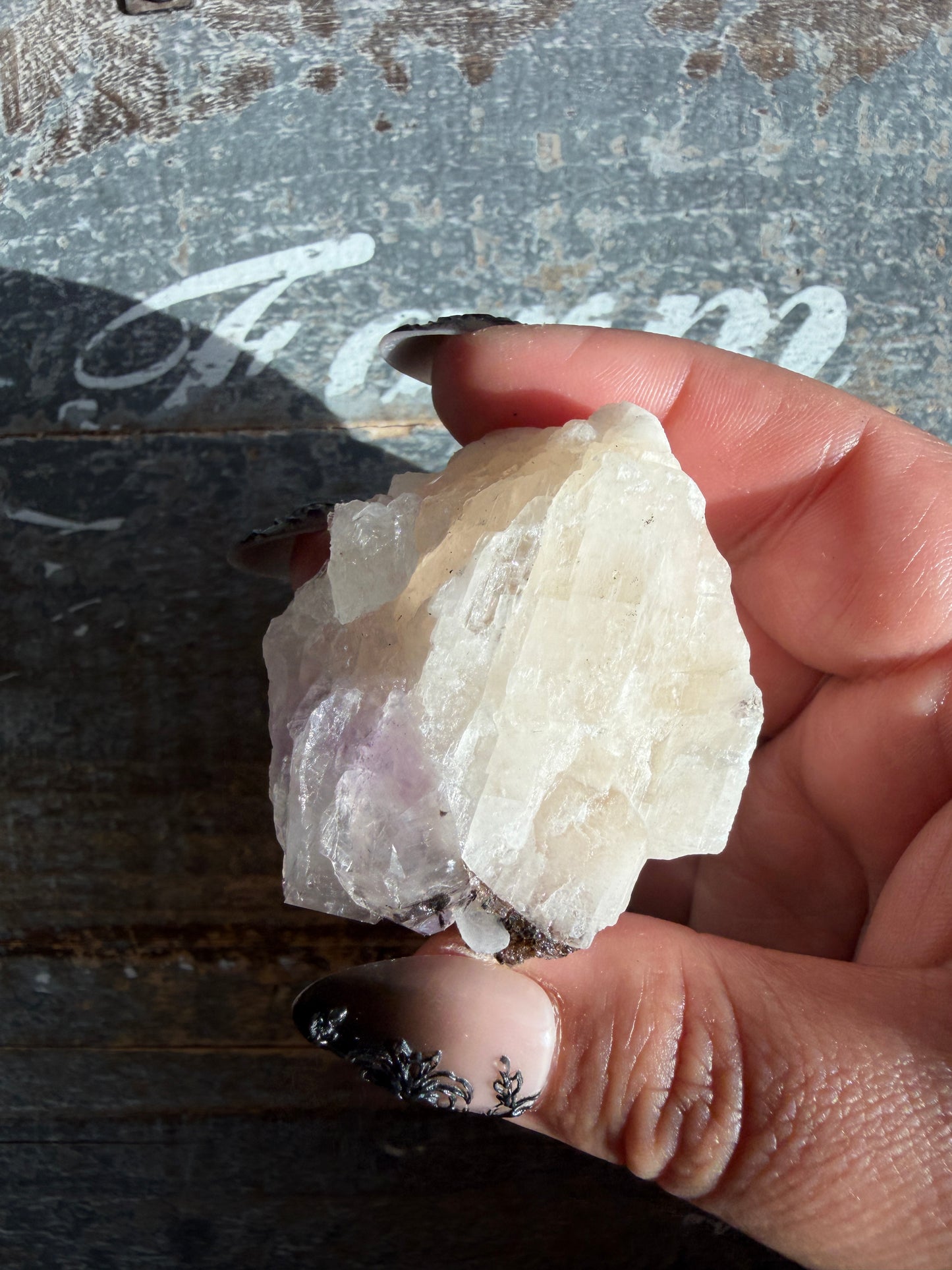 Selenite with Amethyst Specimen | Opt J