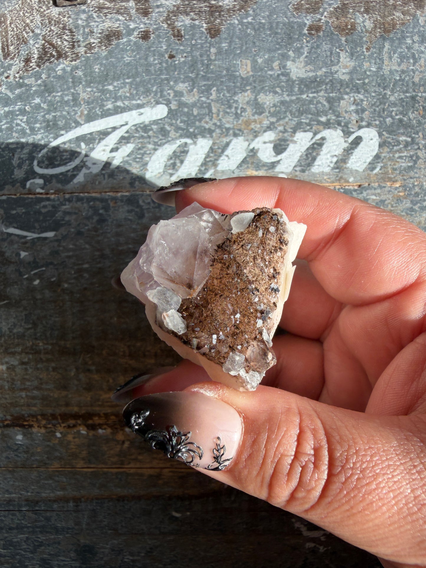 Selenite with Amethyst Specimen | Opt J