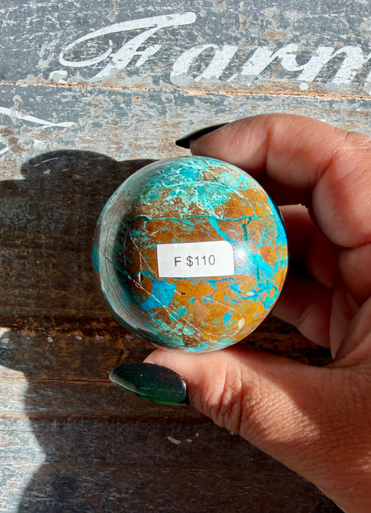 Gorgeous Chrysocolla with Azurite & Malachite Sphere from Peru | Opt F