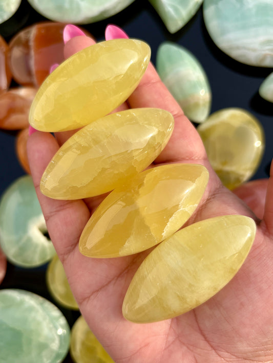 One (1) Yellow/Lemon Calcite Lingam/Goddess Egg from Pakistan | Intuitively Chosen
